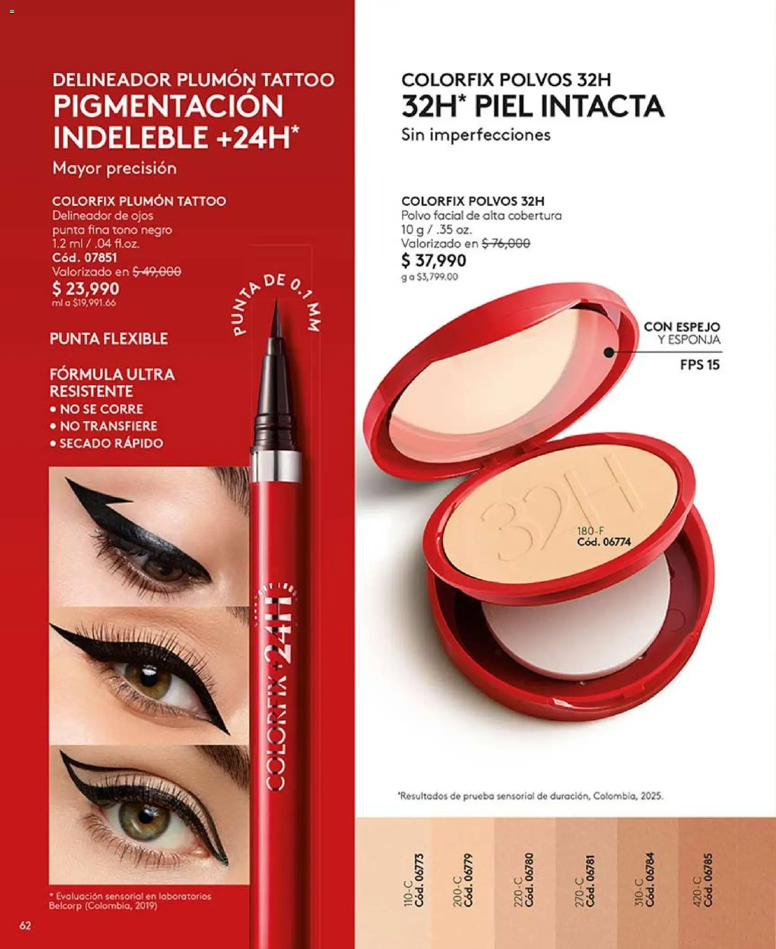 Ésika revista - valida desde el 03.04.2026 | Página: 62 | Productos: Esponja, Espejo, Polvo, Delineador