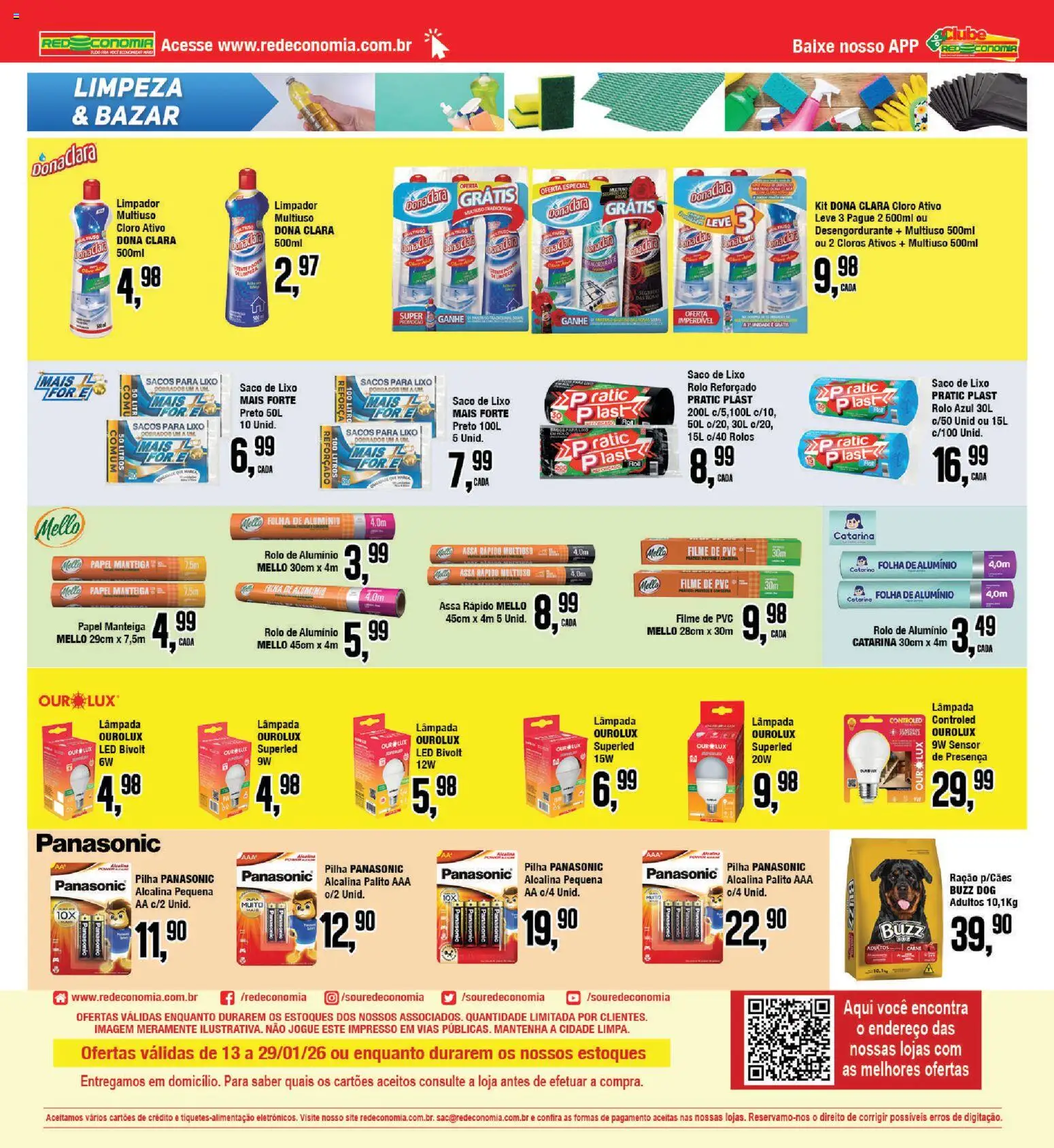 RedEconomia Folheto - válido de 12.01.2026 | Página: 21 | Produtos: Lâmpada, filme de PVC, Cloro, Limpador multiuso