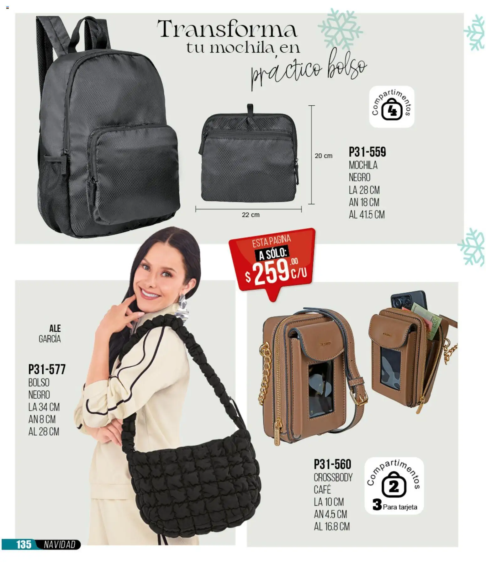 Nuevas ofertas de Cklass válidas en toda la República Mexicana desde el 30.11.2025. ¡Encuentra las mejores ofertas en Cklass catálogo Rebajas Navideñas Ropa! | Página: 136 | Productos: Bolso, Mochila, Café