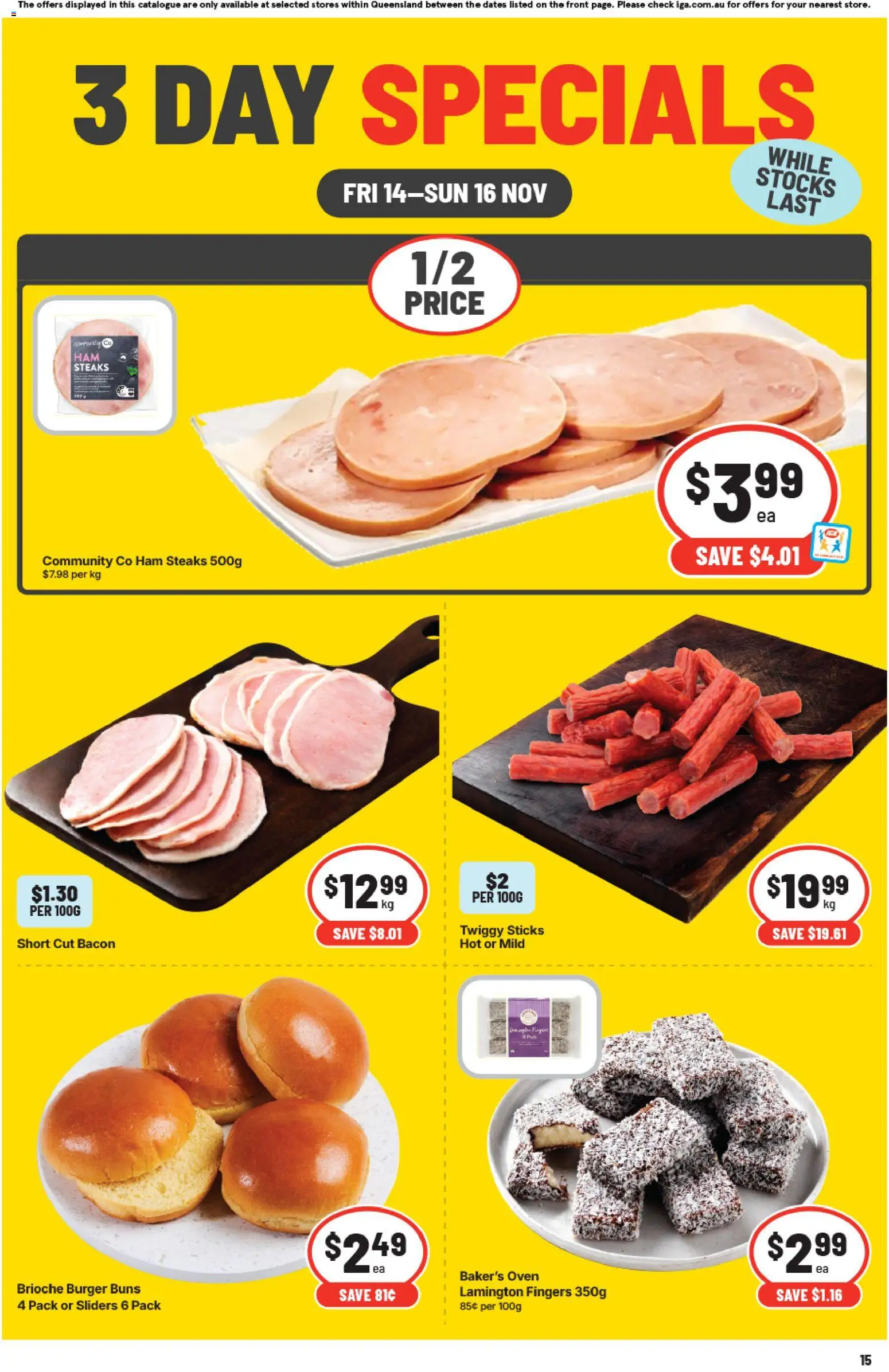IGA catalogue - valid from 14.11.2025 | Page: 1 | Products: Bacon, Ham, Oven
