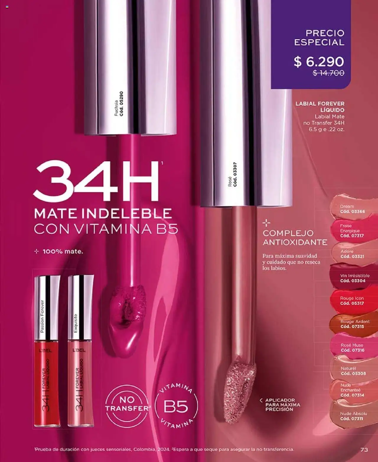 Catálogo L'Bel Campaña 13 │ válido desde el 29.07.2025 | Página: 73 | Productos: Mate, Labial
