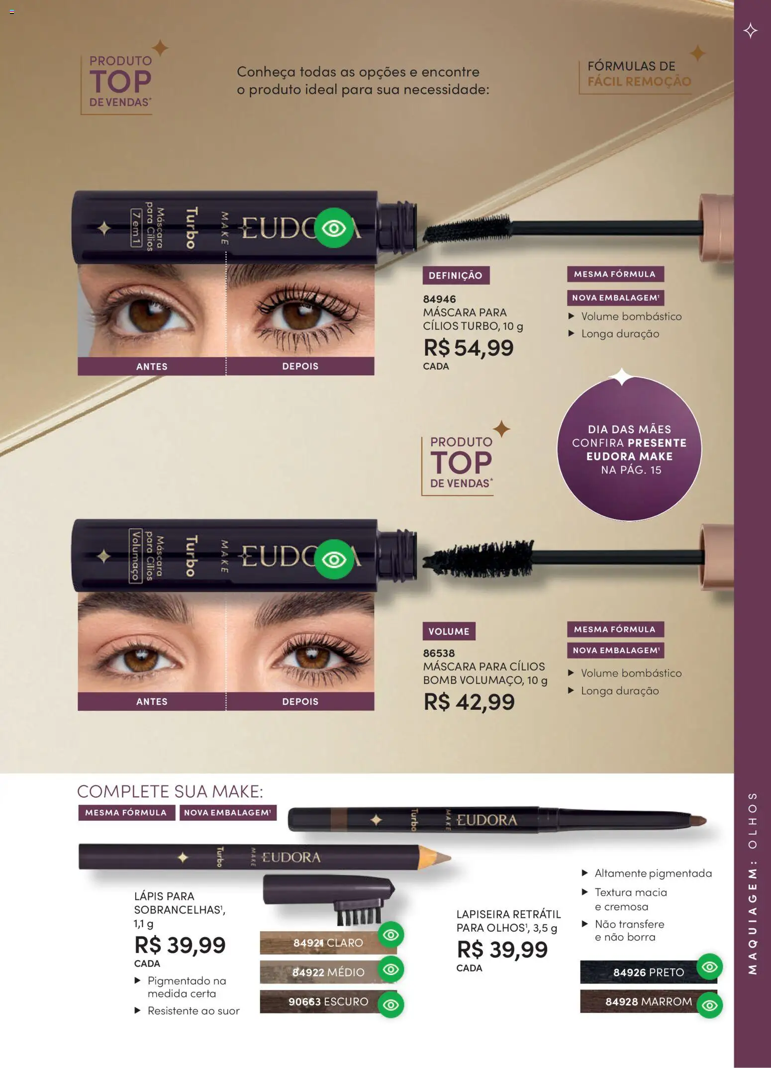Eudora Folheto - válido de 11.03.2026 | Página: 103 | Produtos: Máscara para cílios, Lápis, Lapiseira