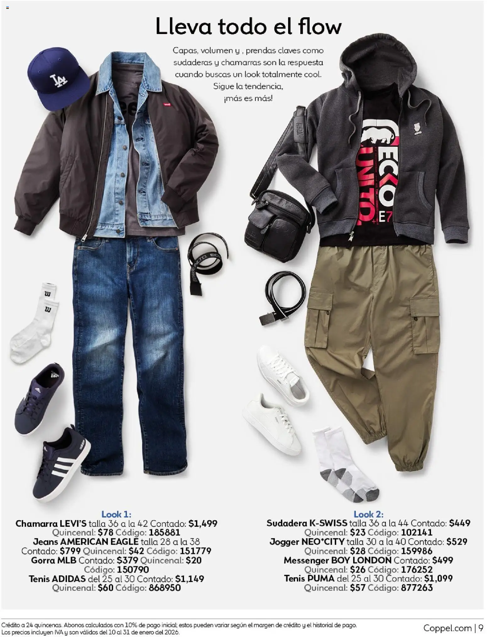 Nuevas ofertas de Coppel válidas en toda la República Mexicana desde el 10.01.2026. ¡Encuentra las mejores ofertas en Coppel catálogo Invierno! | Página: 10 | Productos: Tenis, Gorra, Chamarra, Sudadera