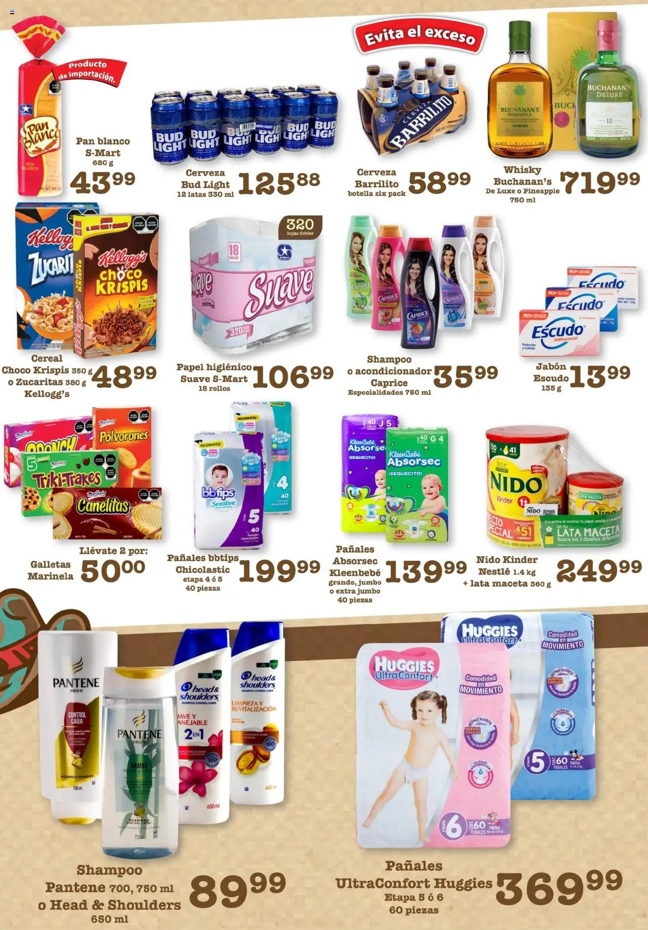 Nuevas ofertas de S-Mart válidas en toda la República Mexicana desde el 01.08.2025. ¡Encuentra las mejores ofertas en S-Mart - Folleto - Nuevo Laredo! | Página: 5 | Productos: Pañales, Botella, Acondicionador, Jabón
