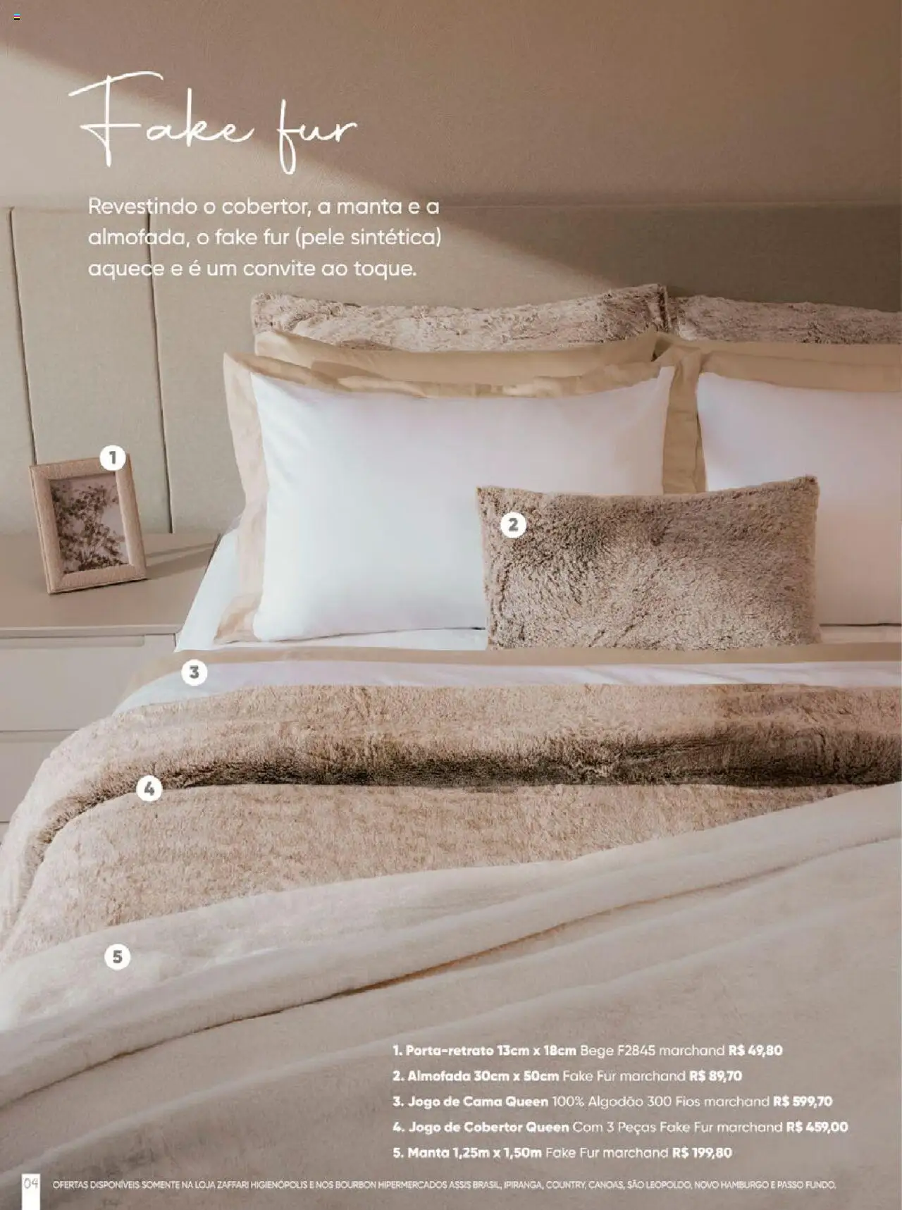 Zaffari Folheto - válido de 09.06.2025 | Página: 4 | Produtos: Jogo de cama, Cama, Cobertor, Bourbon