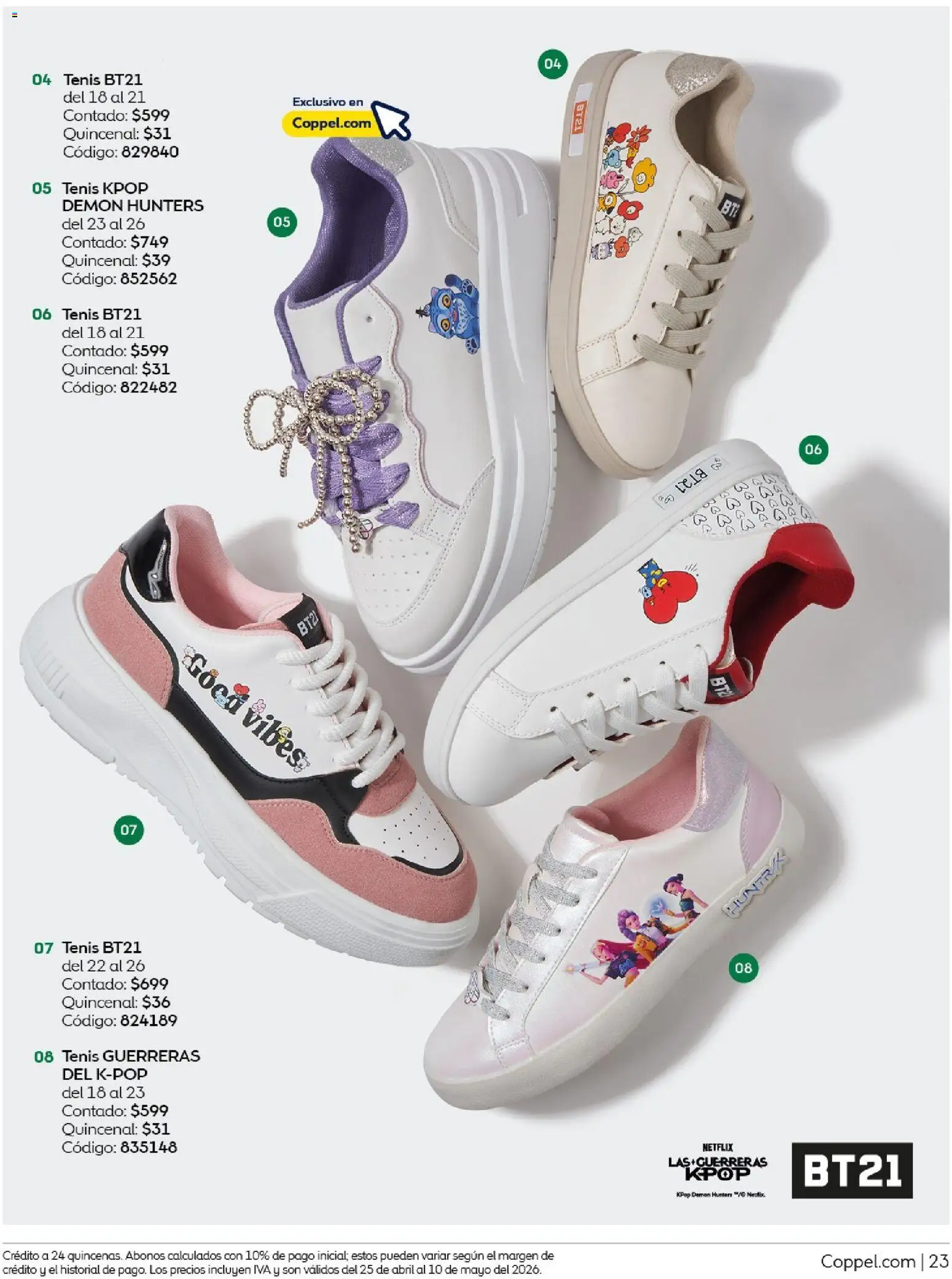 Nuevas ofertas de Coppel válidas en toda la República Mexicana desde el 25.04.2026. ¡Encuentra las mejores ofertas en Coppel catálogo Los regalos que mamá siempre quiere! | Página: 23 | Productos: Tenis