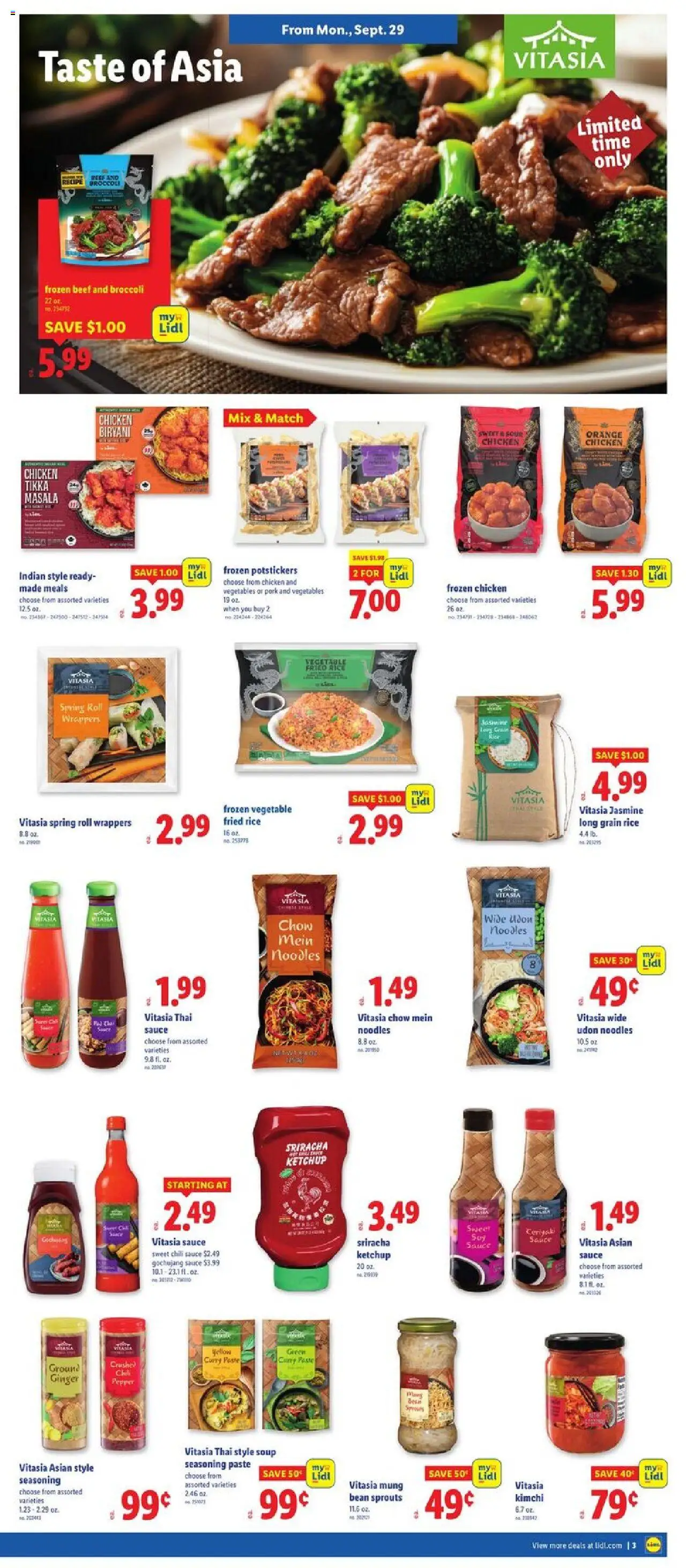 Lidl Weekly Ad - NY - valid from 24.09.2025 | Page: 3 | Products: Pork, Rice, Noodles, Vegetables