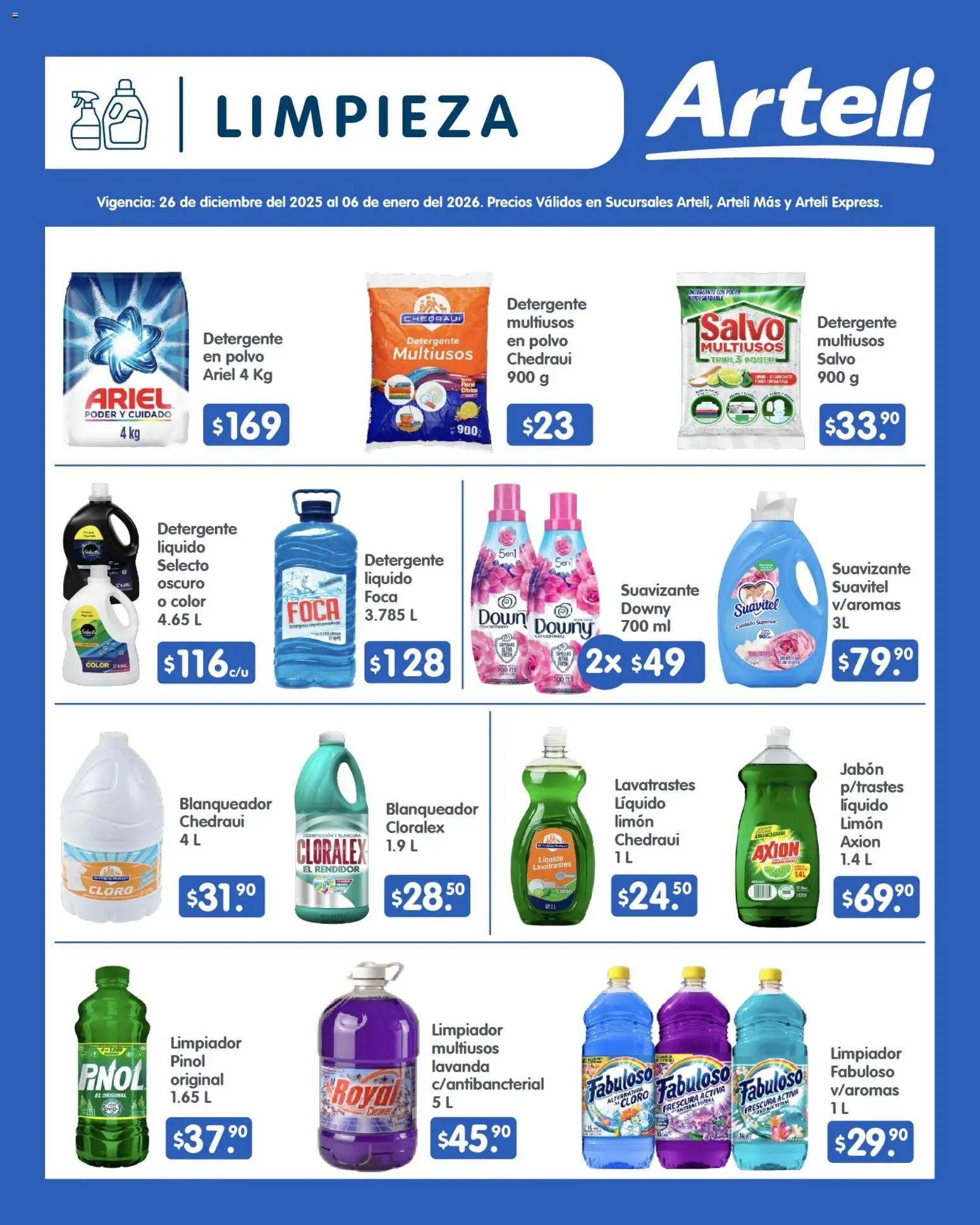 Nuevas ofertas de Arteli válidas en toda la República Mexicana desde el 26.12.2025. ¡Encuentra las mejores ofertas en Arteli folleto Quincenal! | Página: 14 | Productos: Limón, Suavizante, Limpiador, Jabón