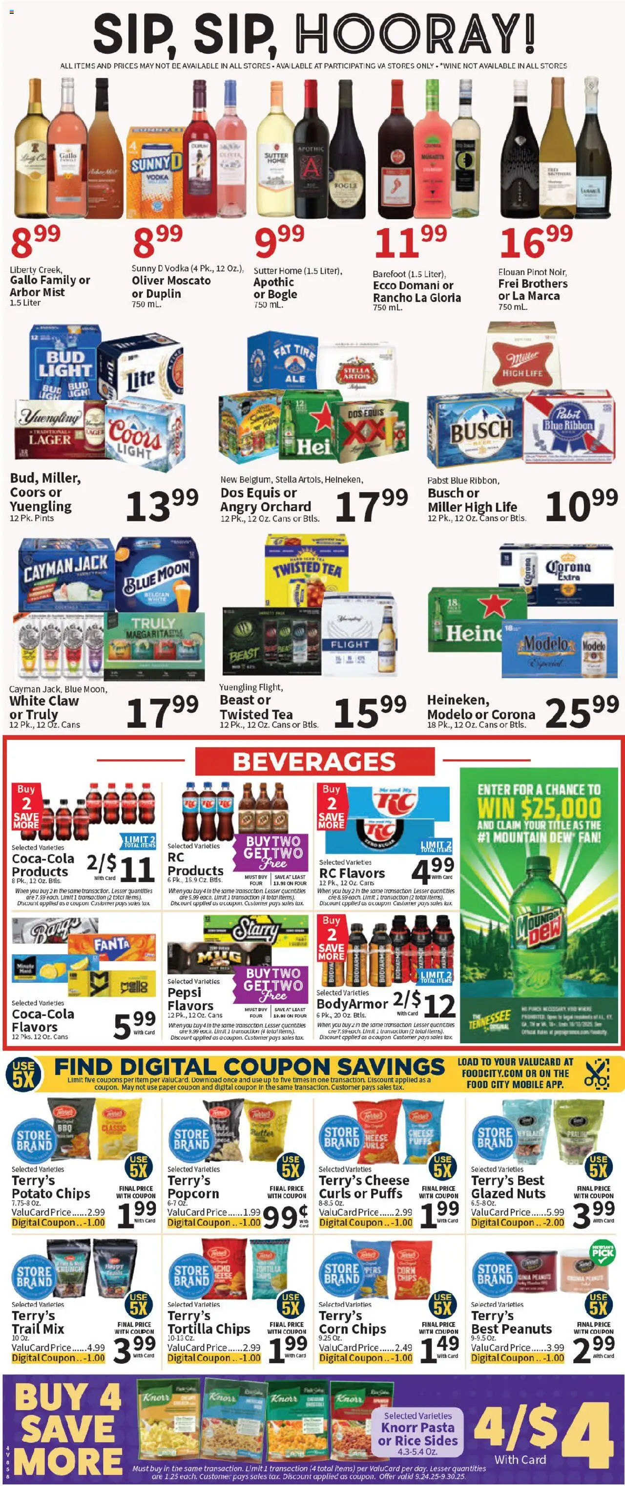 Food City Weekly Ad - valid from 24.09.2025 | Page: 6 | Products: Corn, Cheese, Wine, Tea