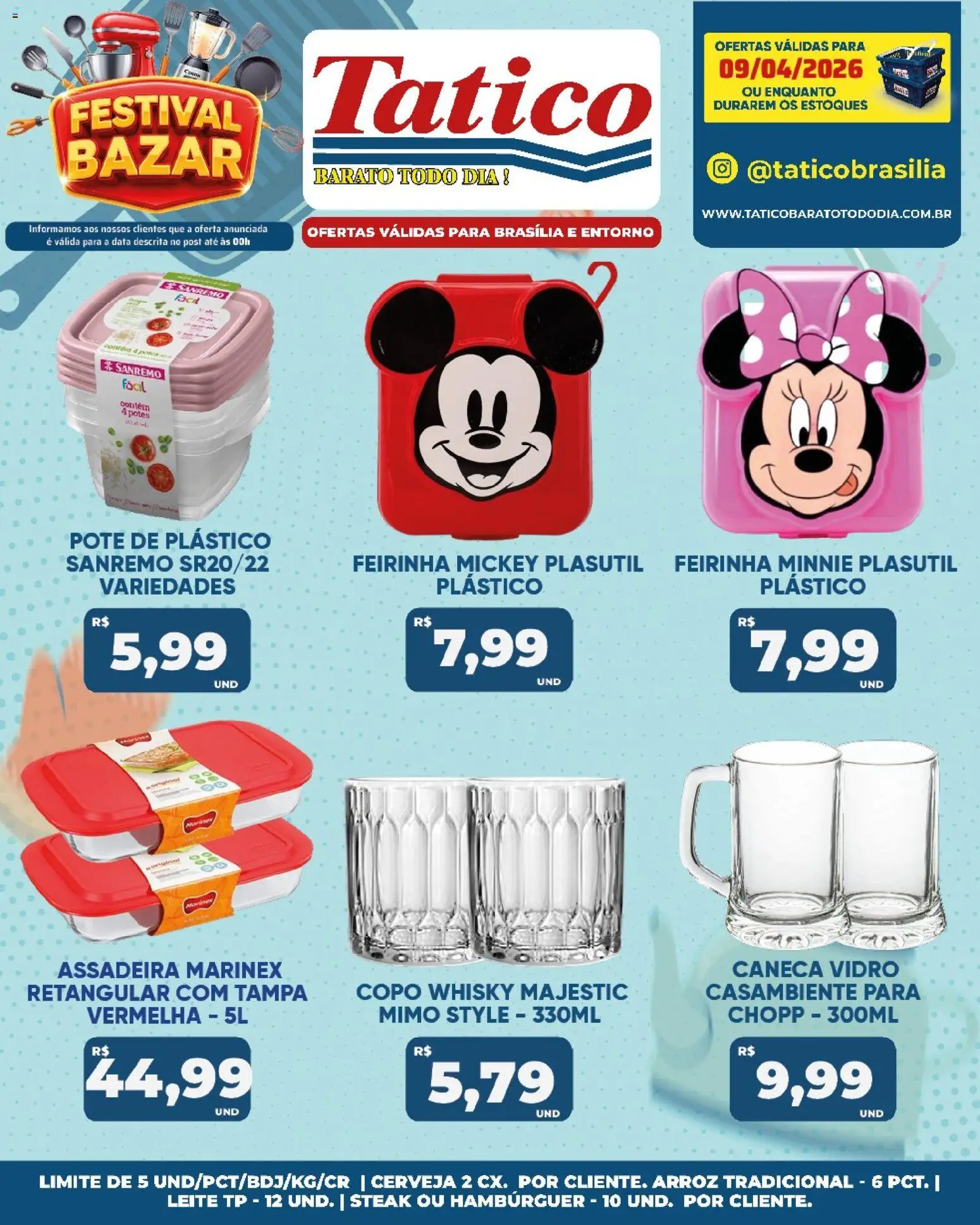 Tatico Folheto - válido de 09.04.2026 | Página: 51 | Produtos: Leite, Cerveja, Arroz, Assadeira