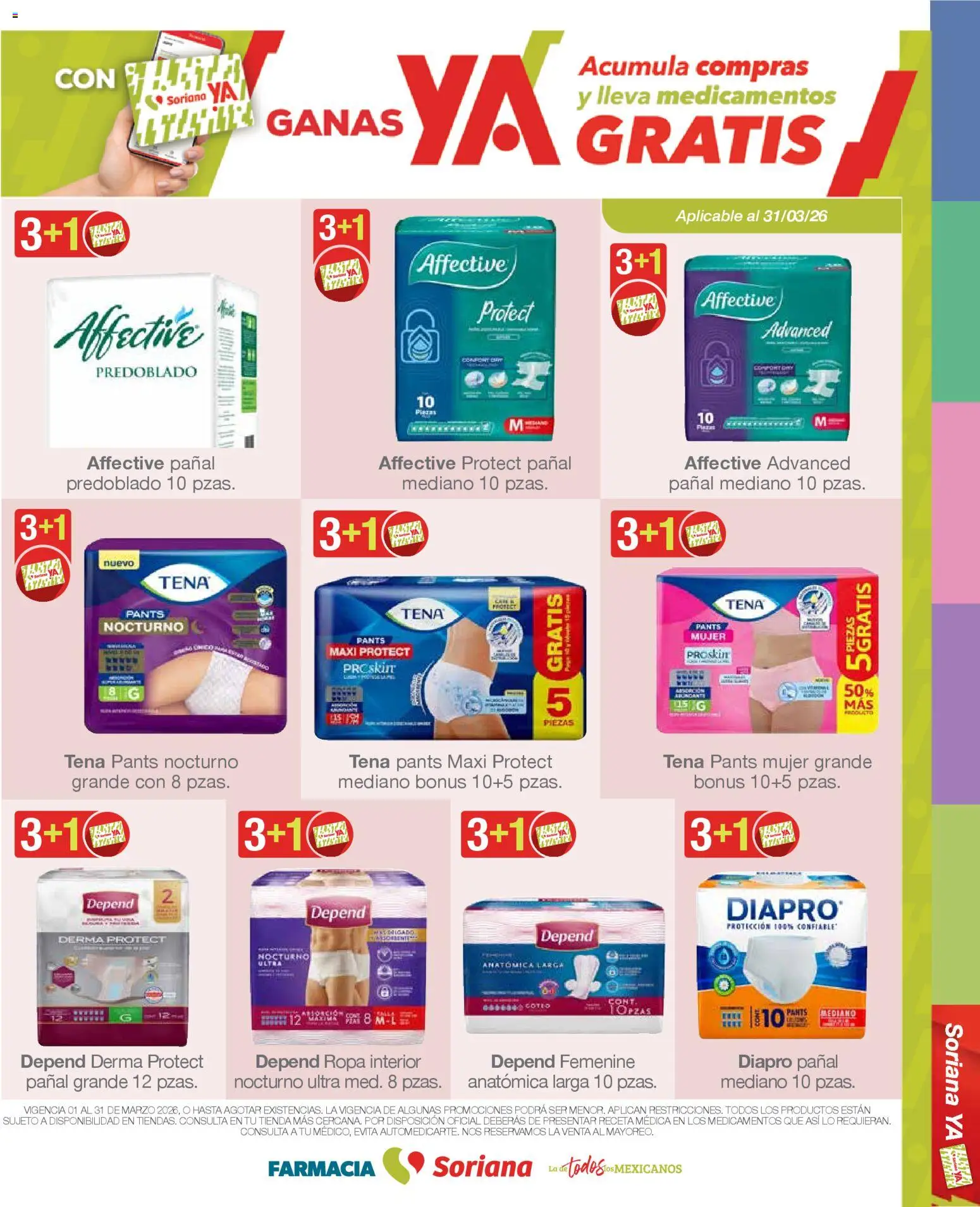 Nuevas ofertas de Soriana válidas en toda la República Mexicana desde el 01.03.2026. ¡Encuentra las mejores ofertas en Soriana - Folleto Farmacia Soriana Marzo Mercado Nacional! | Página: 18