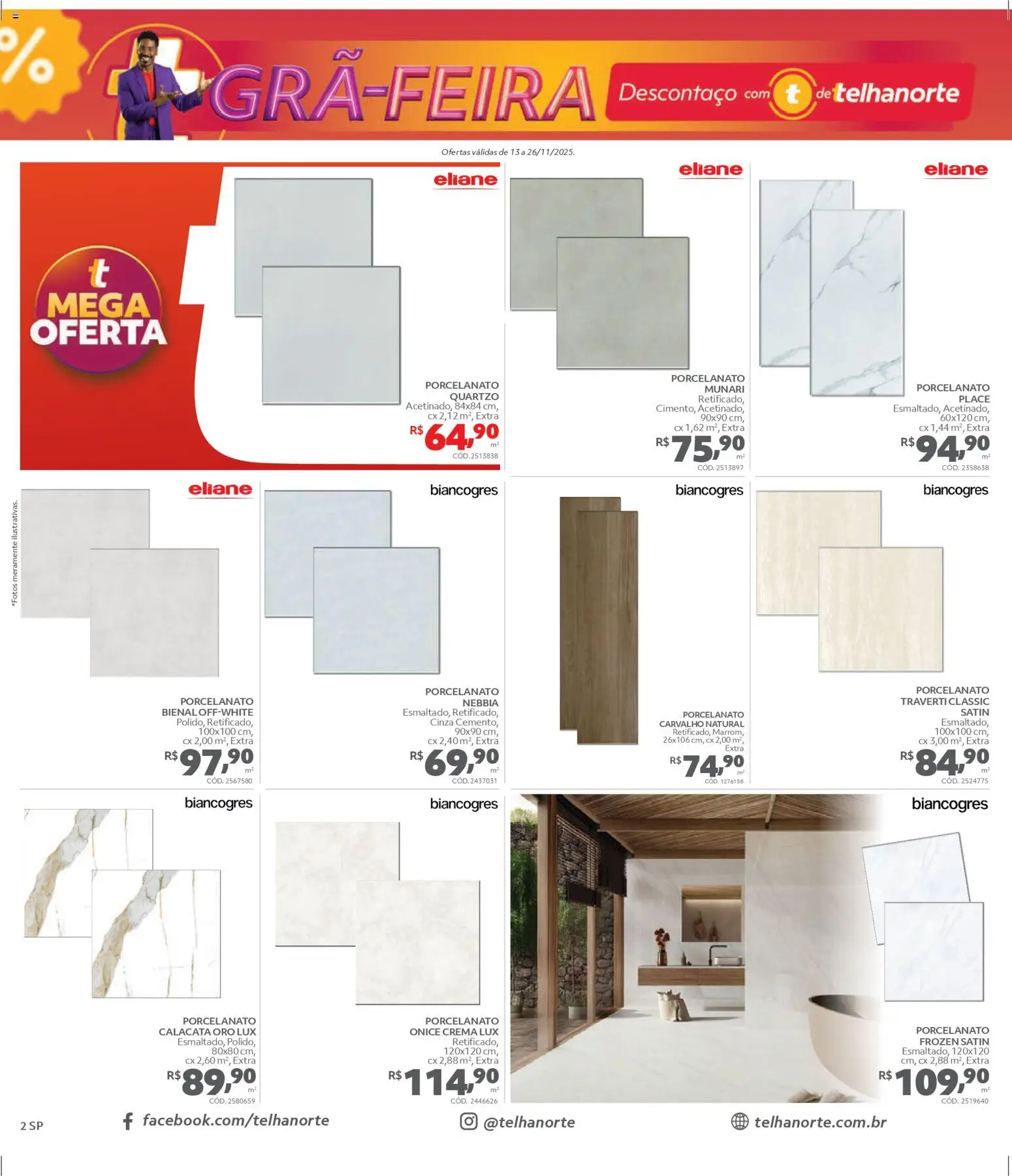 Telhanorte Folheto - válido de 13.11.2025 | Página: 2 | Produtos: Porcelanato