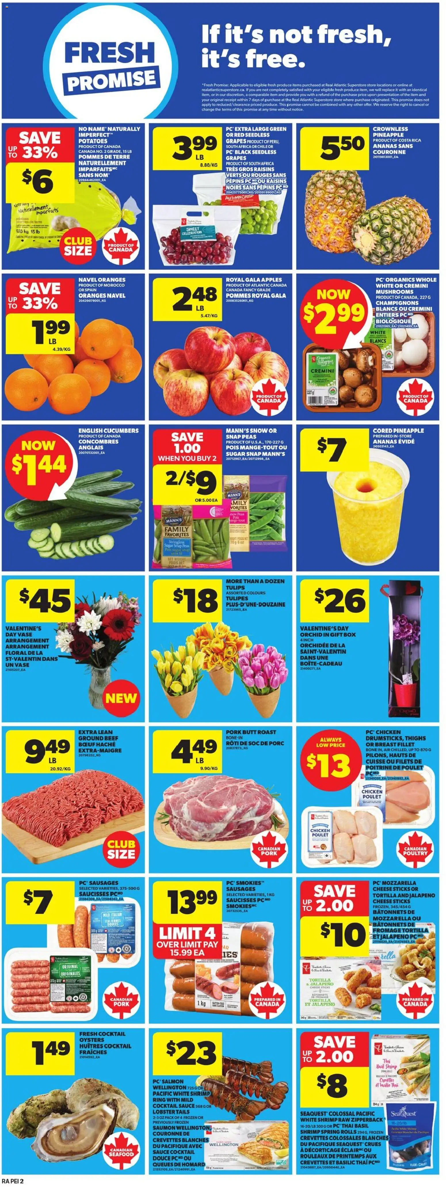 Atlantic Superstore flyer valid from 12.02.2026 | Page: 5 | Products: Cucumbers, Potatoes, Box, Vase