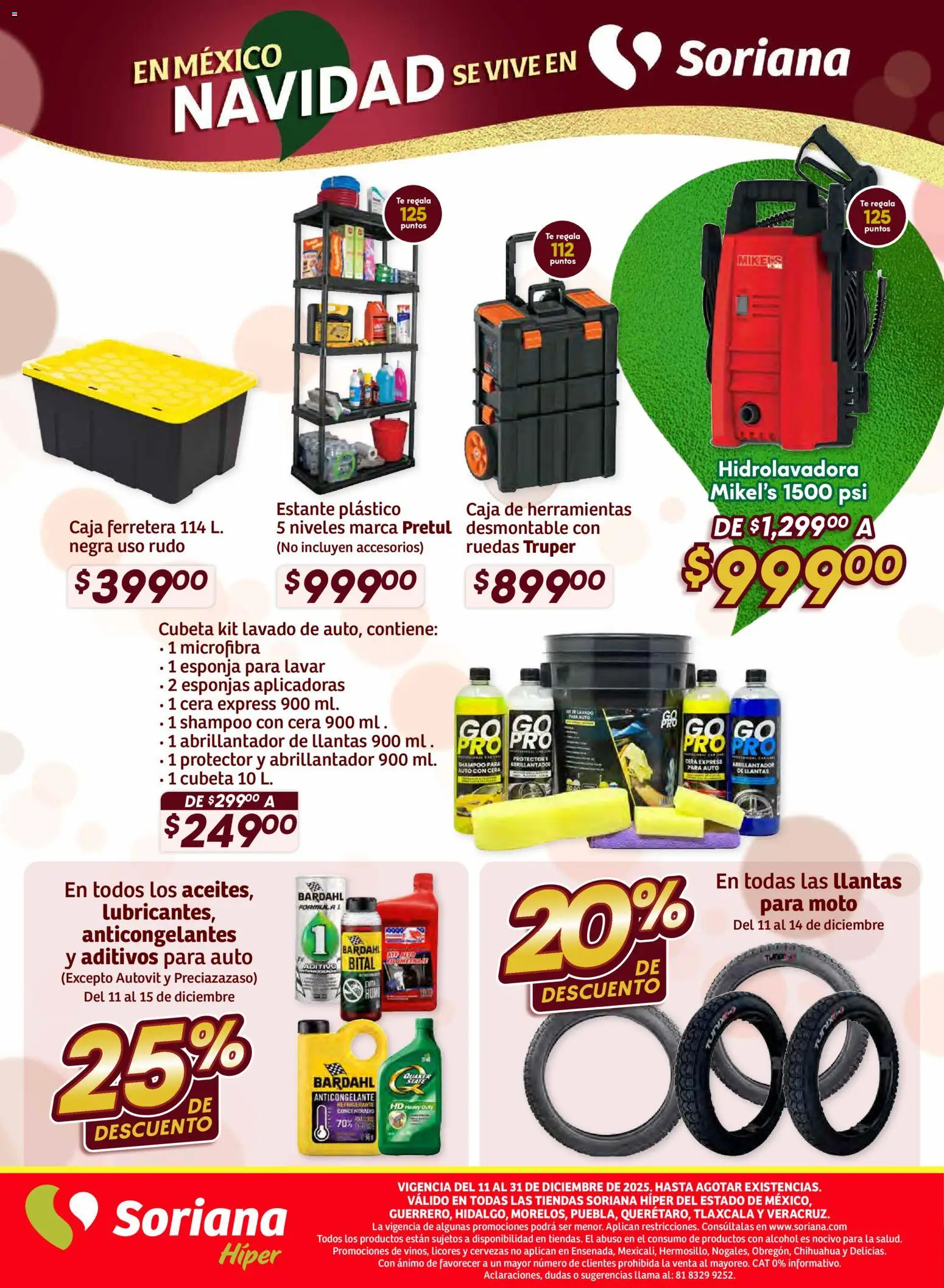 Nuevas ofertas de Soriana válidas en toda la República Mexicana desde el 11.12.2025. ¡Encuentra las mejores ofertas en Soriana - Preciazazaso Híper: Edo Mex, Gro, Hgo, Mor, Pue, Qto, Tlax, Ver! | Página: 76 | Productos: Estante, Cera, Caja de herramientas, Caja