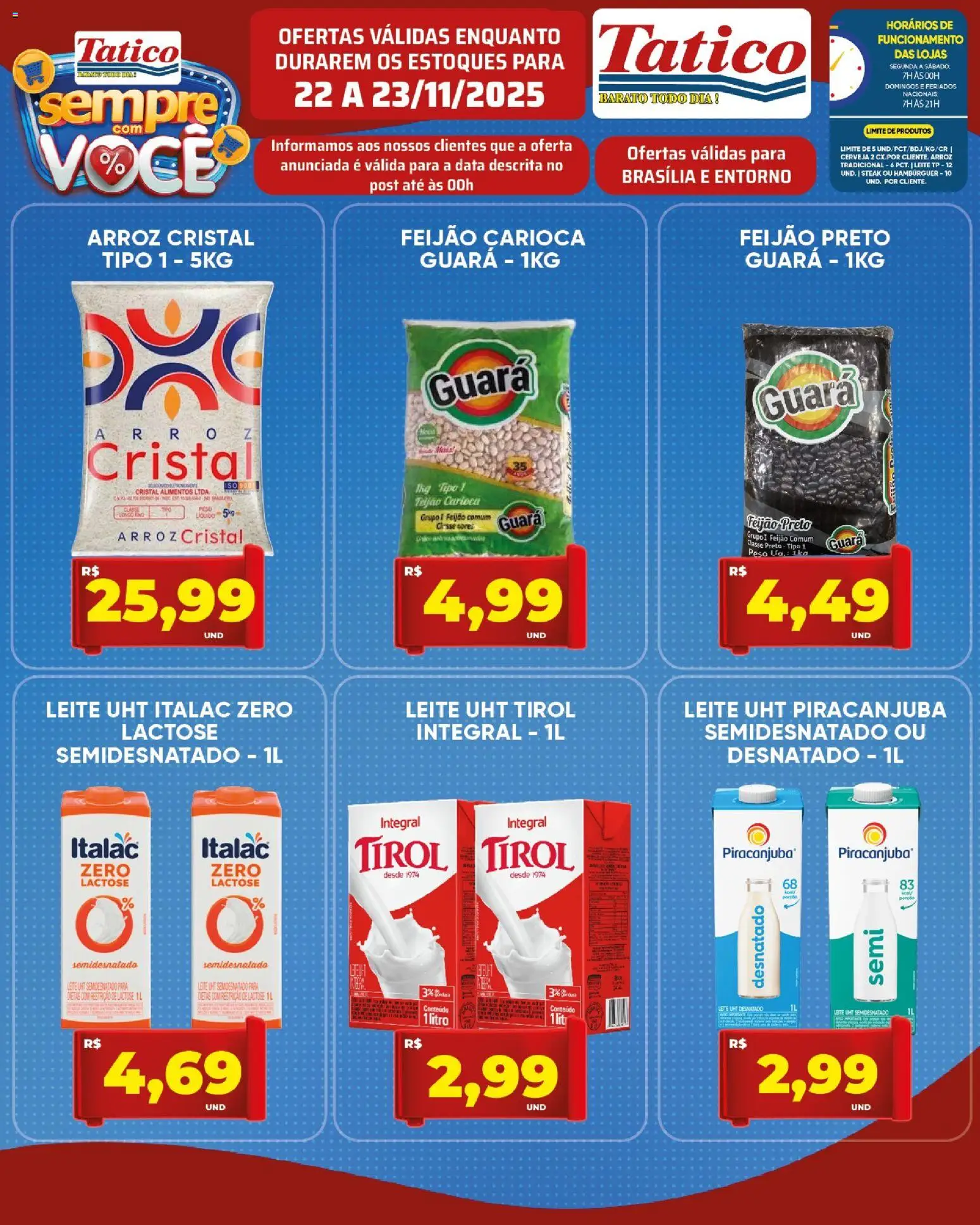 Tatico Folheto - válido de 22.11.2025 | Página: 2 | Produtos: Feijão, Leite, Arroz, Hambúrguer