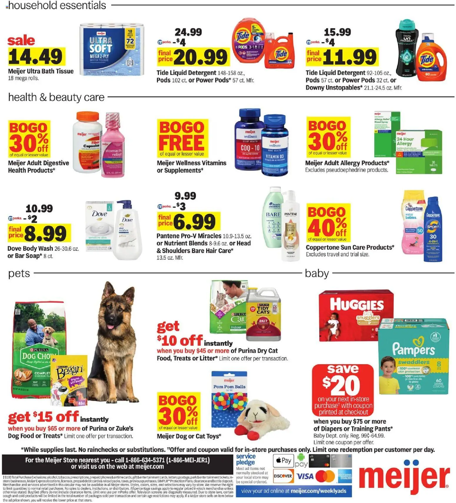 Meijer Weekly Ad - valid from 08.04.2026 | Page: 5 | Products: Bath, Dog Food, Detergent, Body Wash