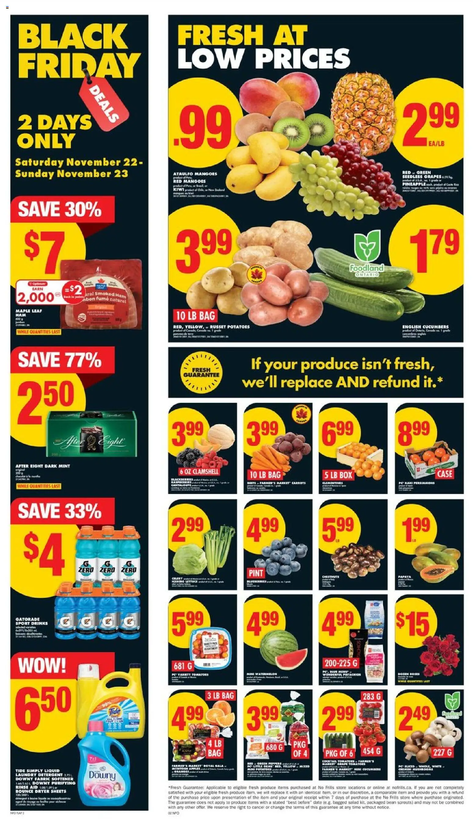 No Frills flyer valid from 20.11.2025 | Page: 2 | Products: Kiwi, Salad, Dryer, Apples