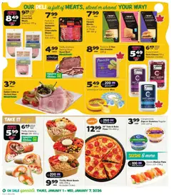 Preview of Thrifty Foods weekly flyer / circulaire from shop Thrifty Foods valid from 01.01.2026 | Page: 5 | Products: Beef, Cheese, Ham, Pizza