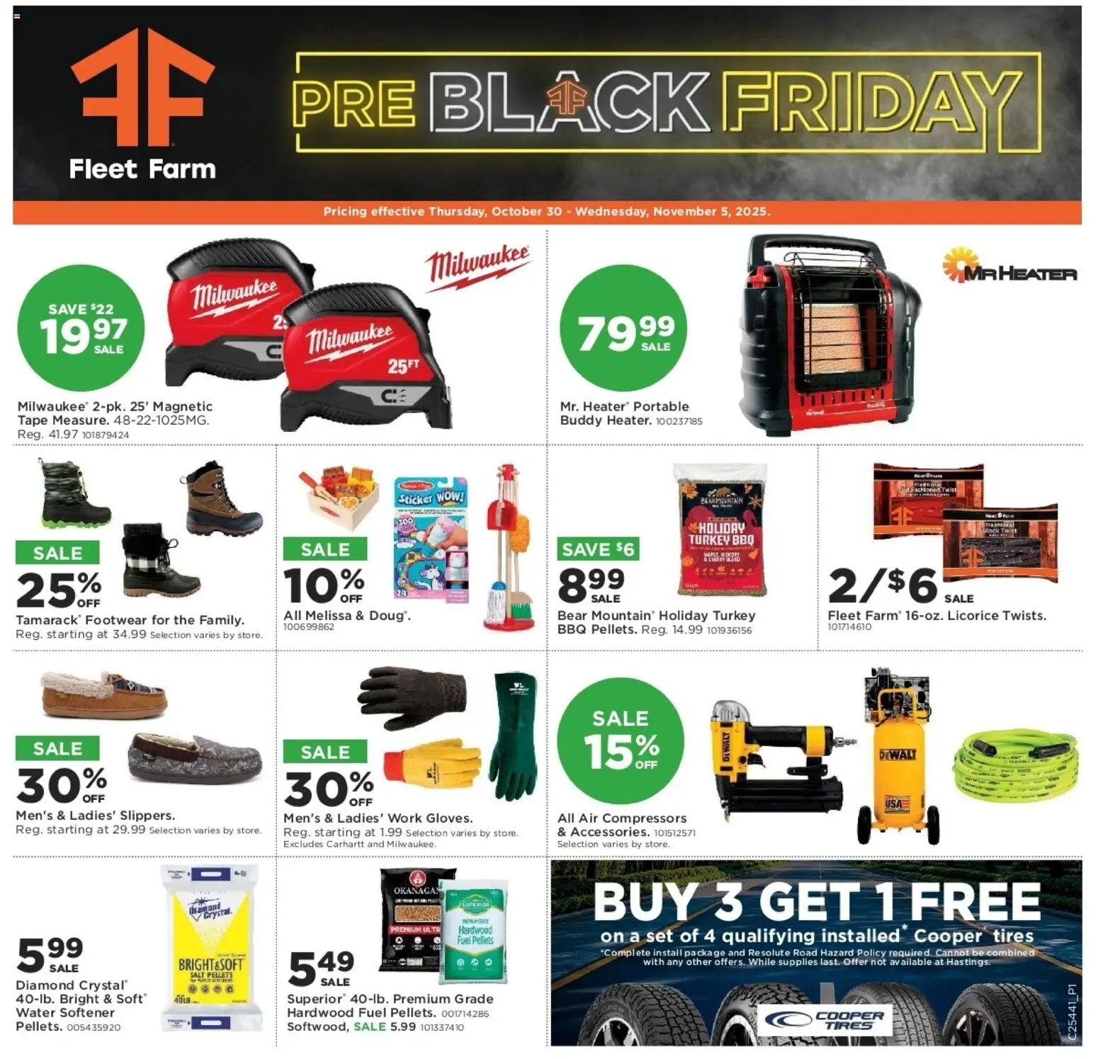 Mills Fleet Farm Weekly Ad - valid from 30.10.2025 | Page: 1 | Products: Water, Salt