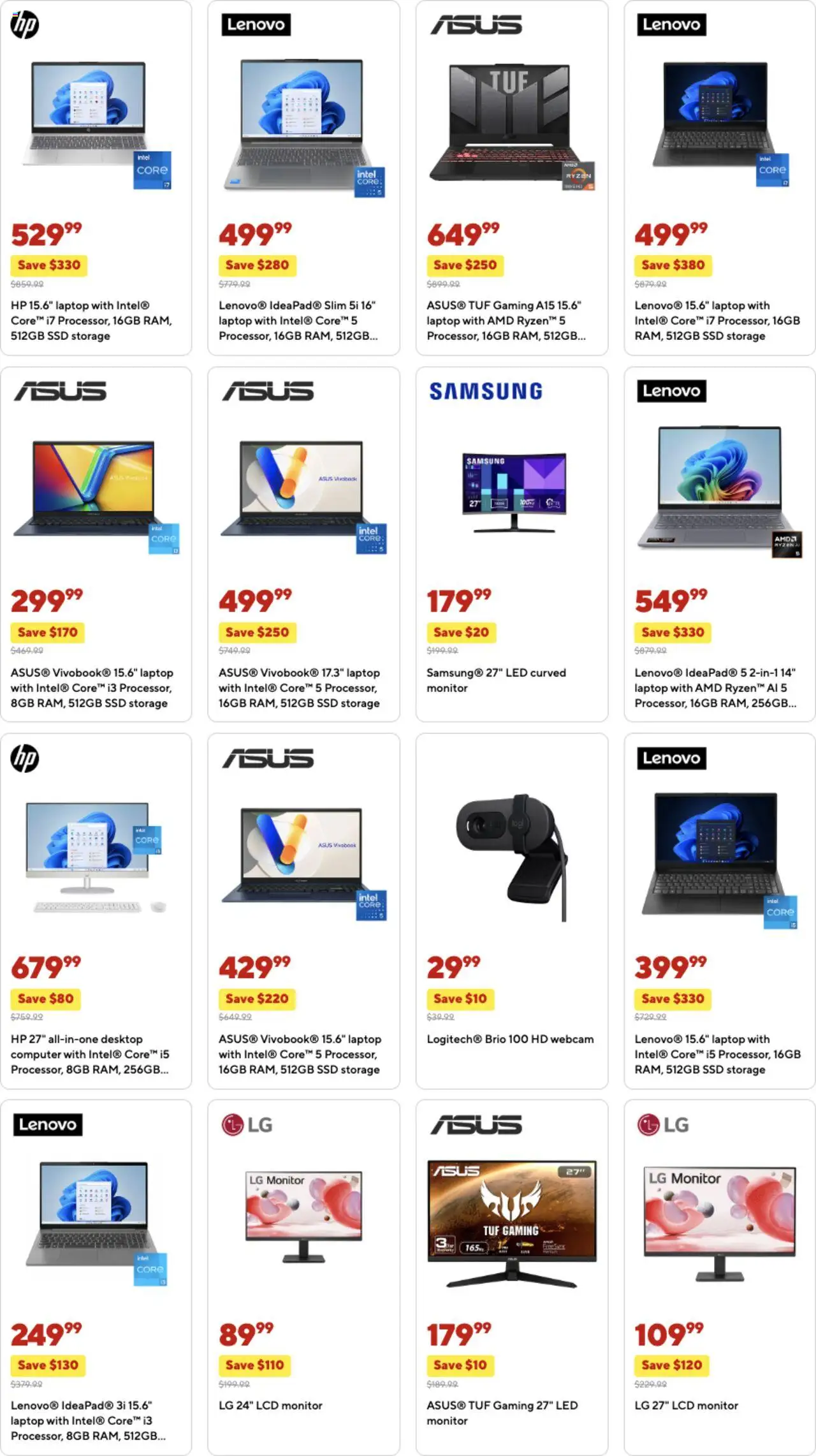 Staples Weekly Ad - valid from 07.09.2025 | Page: 8 | Products: Monitor, Computer, Desktop, Webcam
