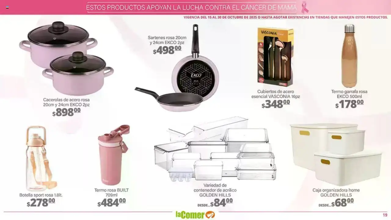 Nuevas ofertas de La Comer válidas en toda la República Mexicana desde el 15.10.2025. ¡Encuentra las mejores ofertas en La Comer - Folleto! | Página: 19 | Productos: Contenedor, Botella, Caja, Termo
