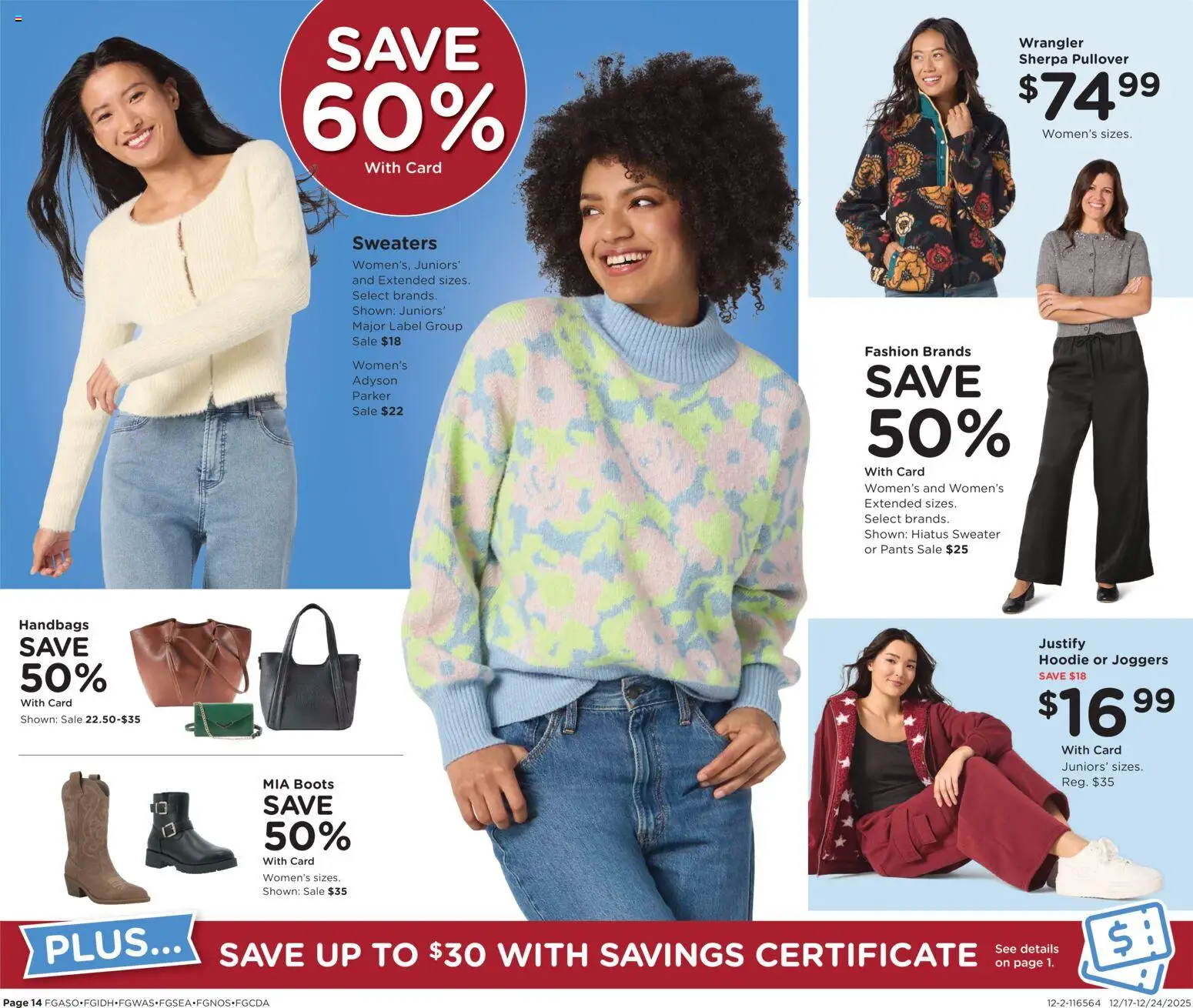 Fred Meyer Home & Apparel - valid from 17.12.2025 | Page: 16 | Products: Sweater, Hoodie, Pants, Boots