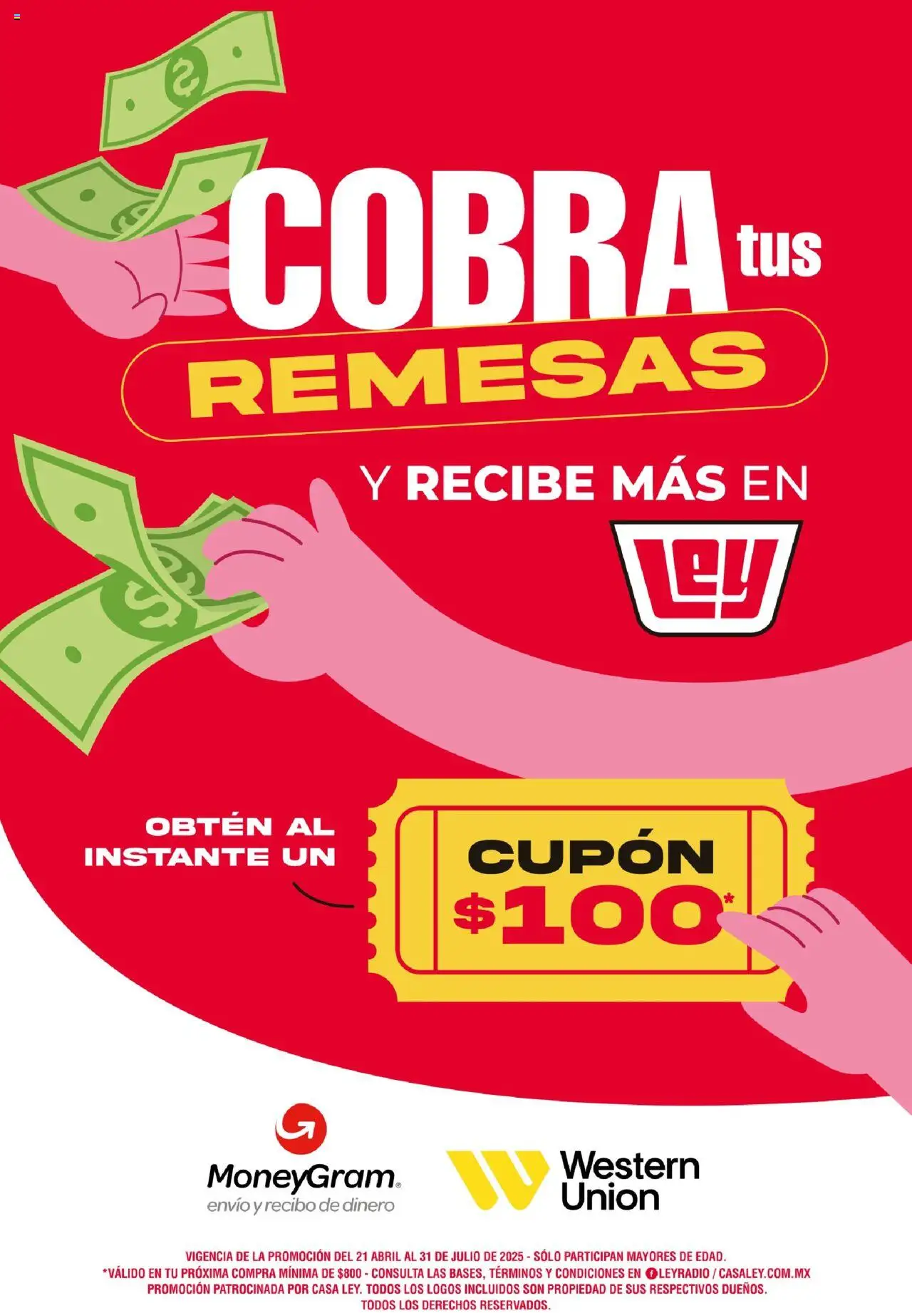 Nuevas ofertas de Casa Ley válidas en toda la República Mexicana desde el 21.04.2025. ¡Encuentra las mejores ofertas en Casa Ley folleto Cobra tus remesas! | Página: 1
