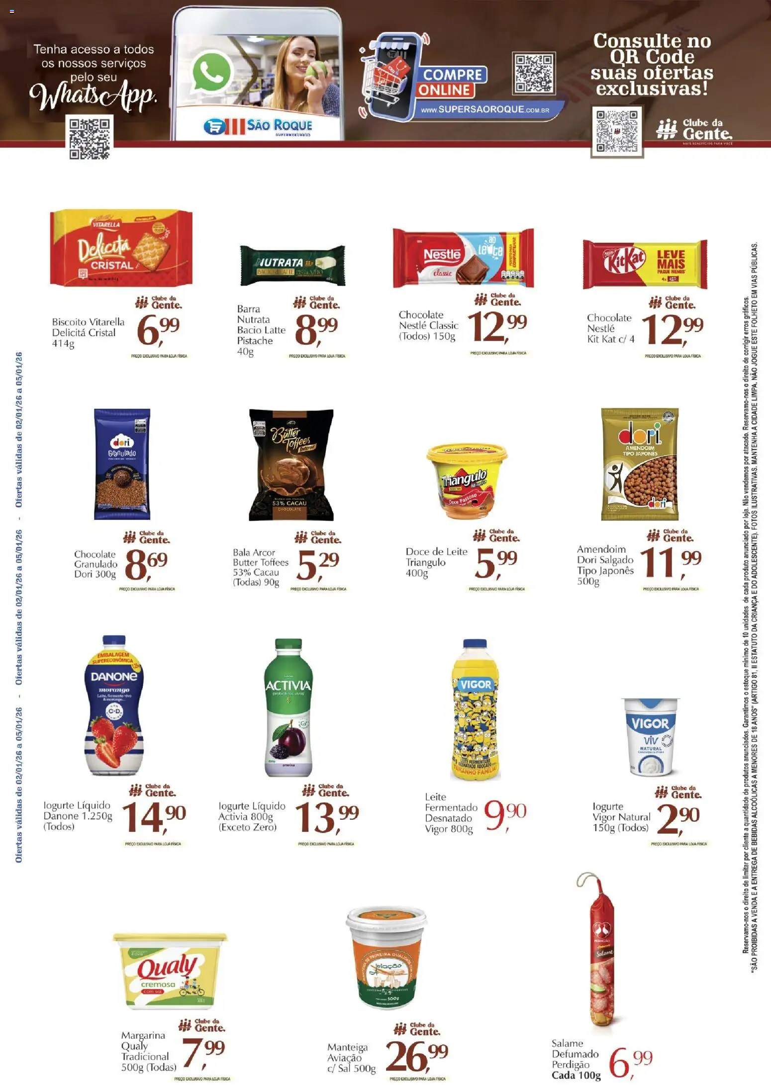 São Roque Supermercados Folheto - válido de 02.01.2026 | Página: 3 | Produtos: Probióticos, Pistache, Biscoito, Leite