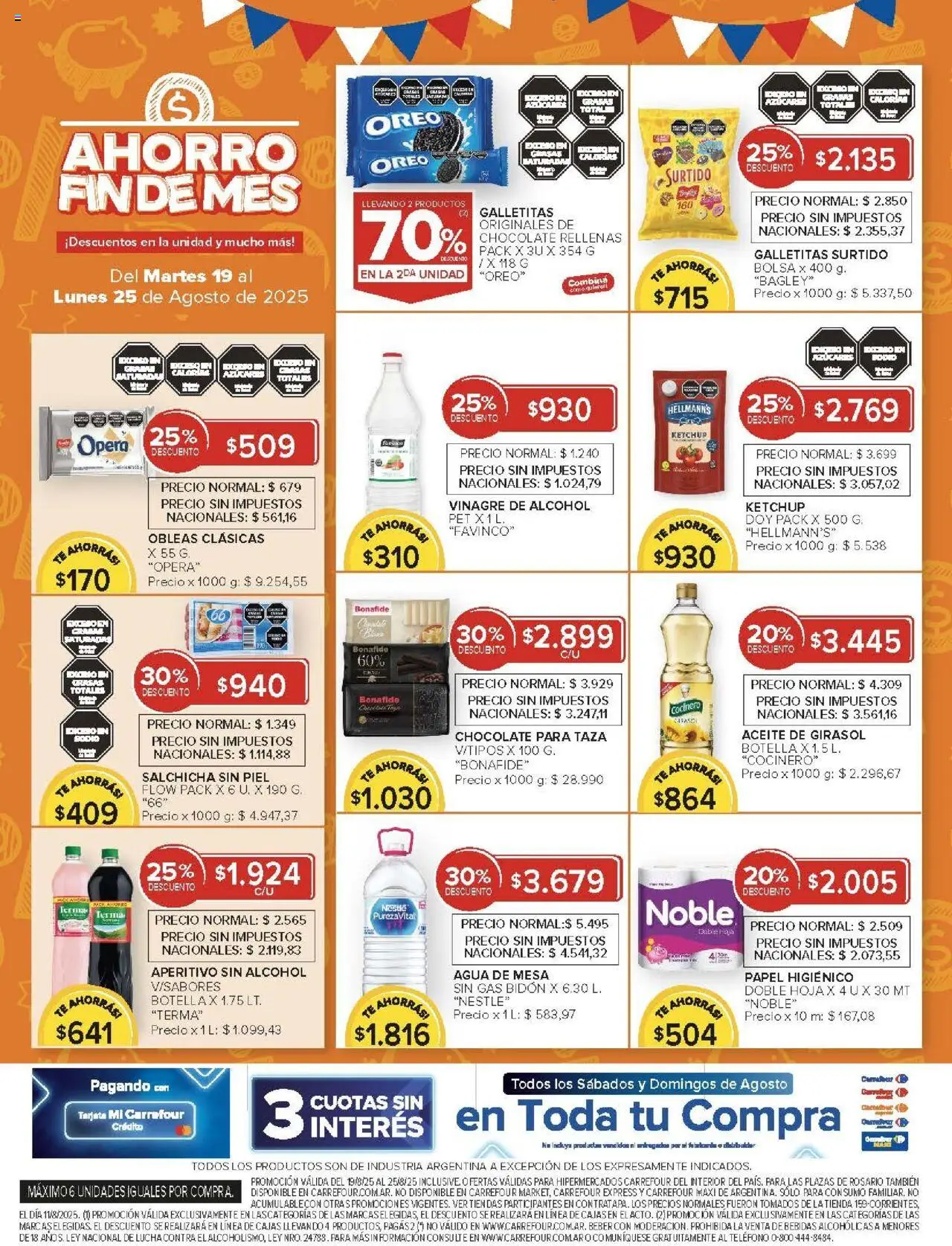 Carrefour ofertas - Catamarca │ válido desde el 19.08.2025 | Página: 13 | Productos: Bolsa, Galletitas, Vinagre, Té