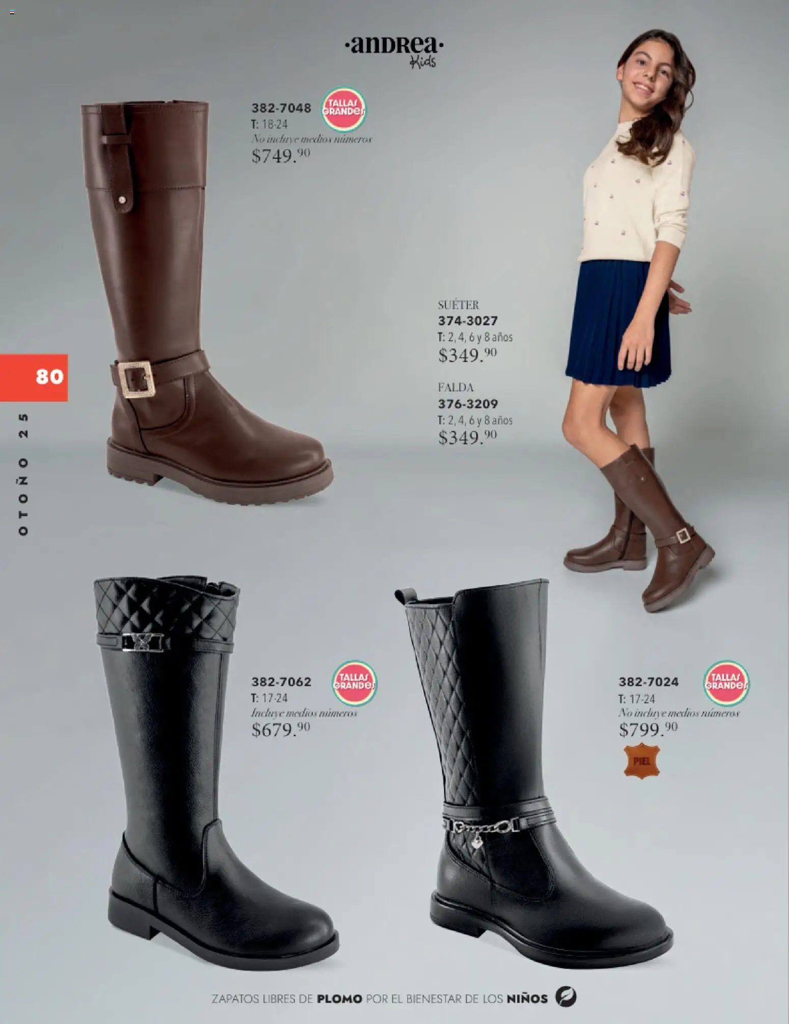 Nuevas ofertas de Andrea válidas en toda la República Mexicana desde el 26.11.2025. ¡Encuentra las mejores ofertas en Andrea catálogo Infantil Kids! | Página: 79 | Productos: Suéter, Zapatos, Falda