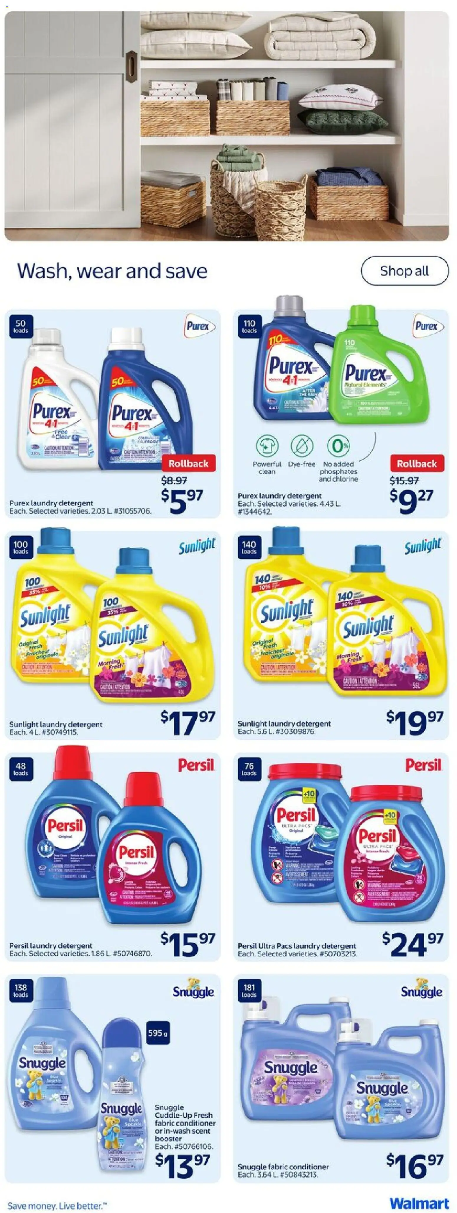 Walmart flyer valid from 01.01.2026 | Page: 13 | Products: Conditioner, Detergent