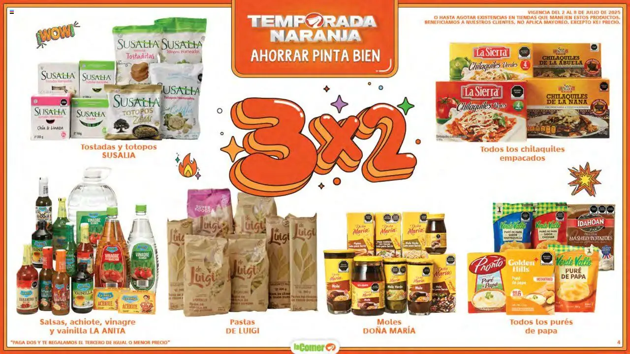 Nuevas ofertas de La Comer válidas en toda la República Mexicana desde el 02.07.2025. ¡Encuentra las mejores ofertas en La Comer folleto! | Página: 4 | Productos: Vinagre, Mantequilla, Sierra, Té