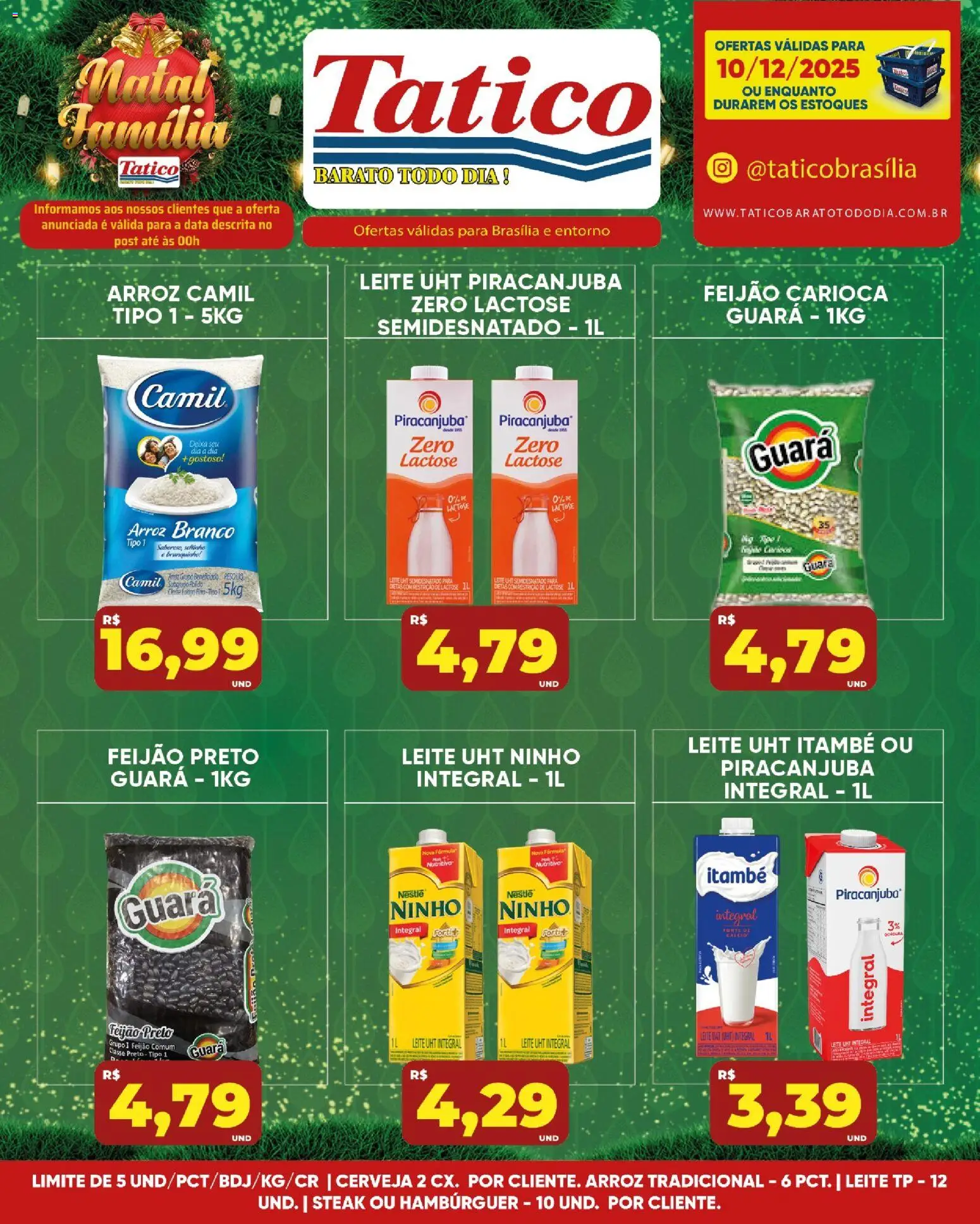 Tatico Folheto - válido de 10.12.2025 | Página: 1 | Produtos: Feijão, Cerveja, Arroz, Hambúrguer