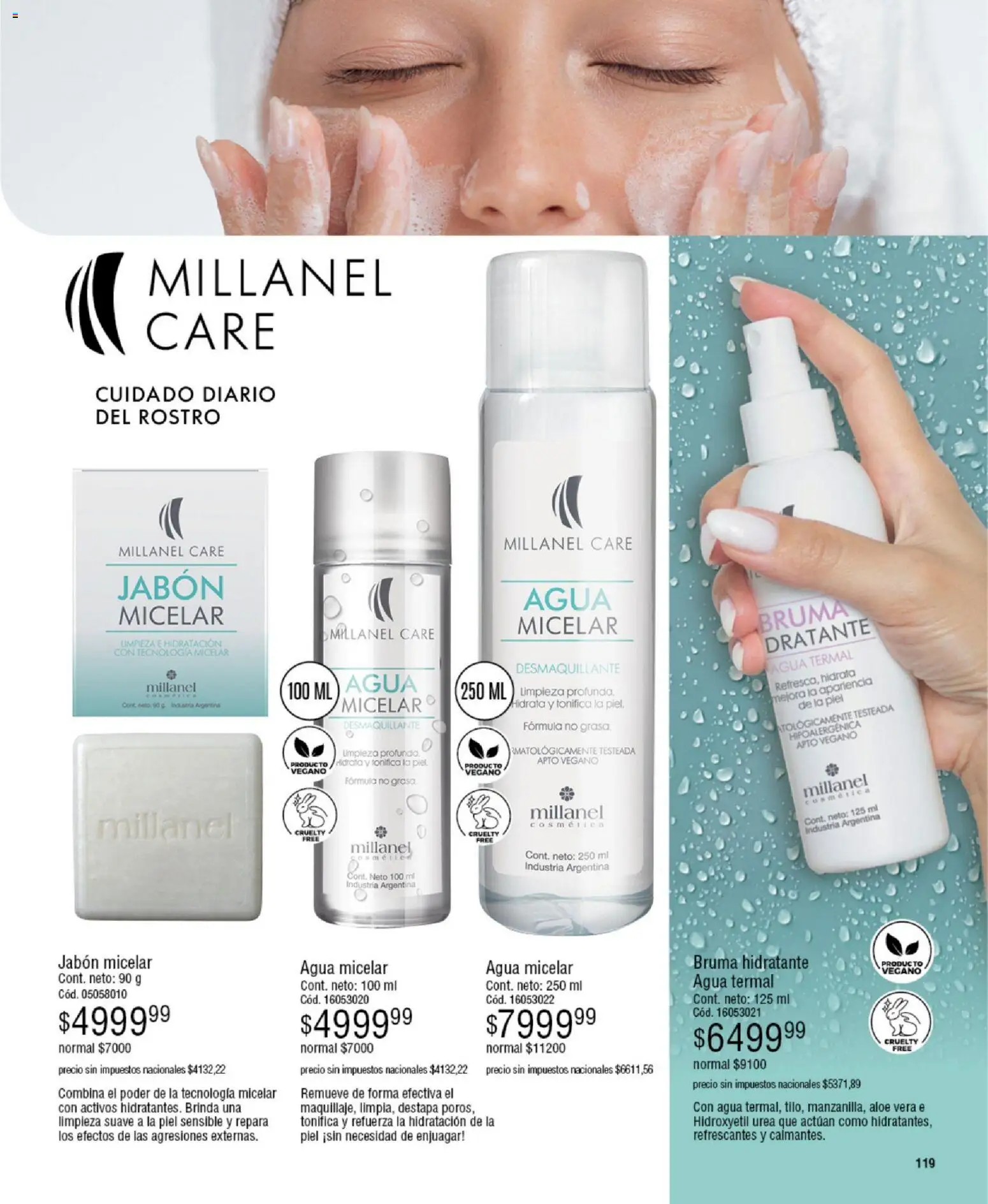 Millanel - Catálogo │ válido desde el 08.12.2025 | Página: 143 | Productos: Desmaquillante, Jabón, Bruma, Agua