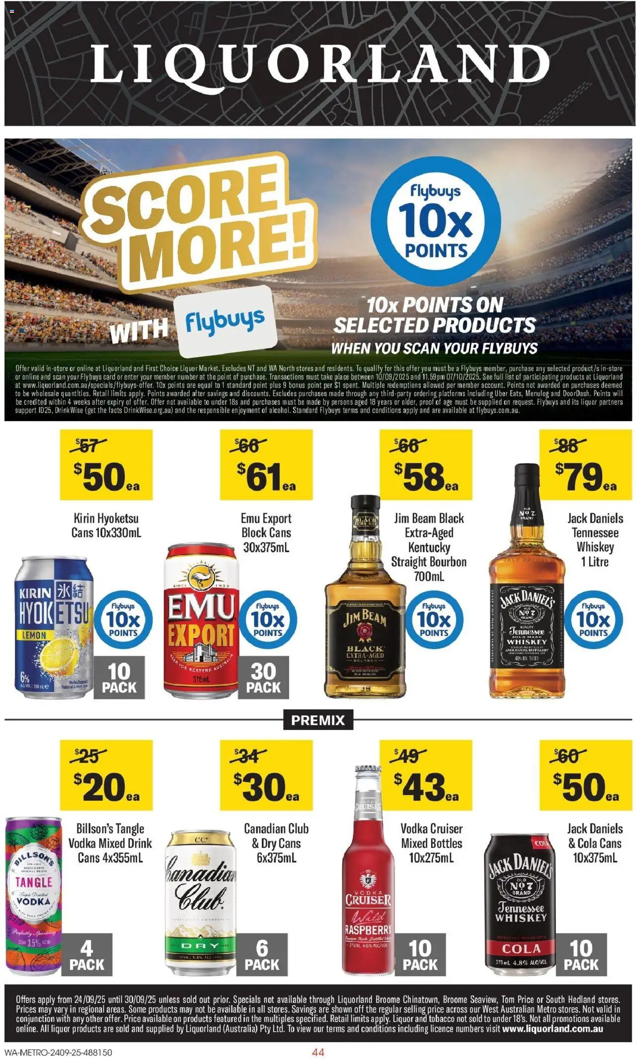 Coles catalogue - valid from 24.09.2025 | Page: 44 | Products: Bourbon, Vodka, Whiskey, Lemon
