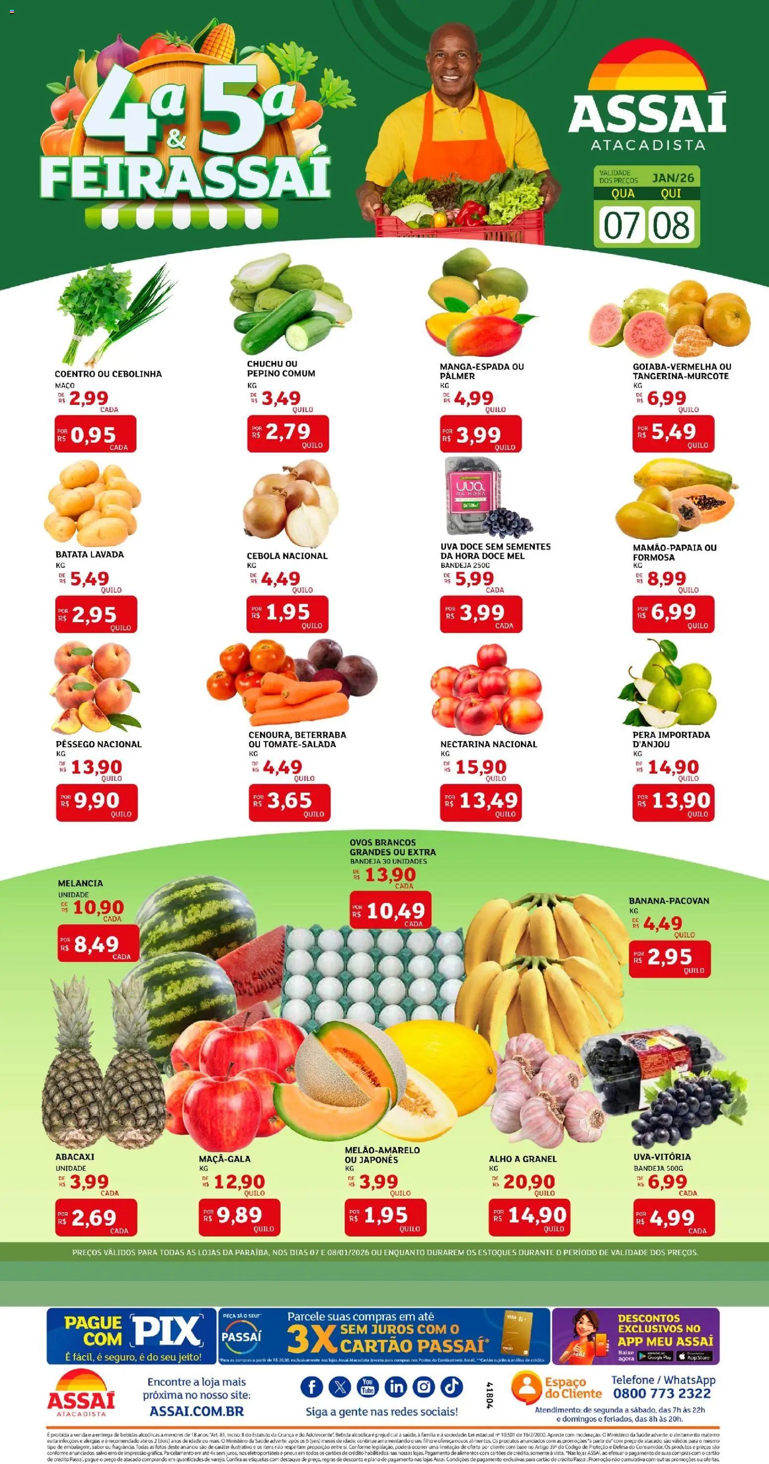 Assaí Atacadista Folheto - válido de 07.01.2026 | Página: 1 | Produtos: Pera, Beterraba, Abacaxi, Bebida