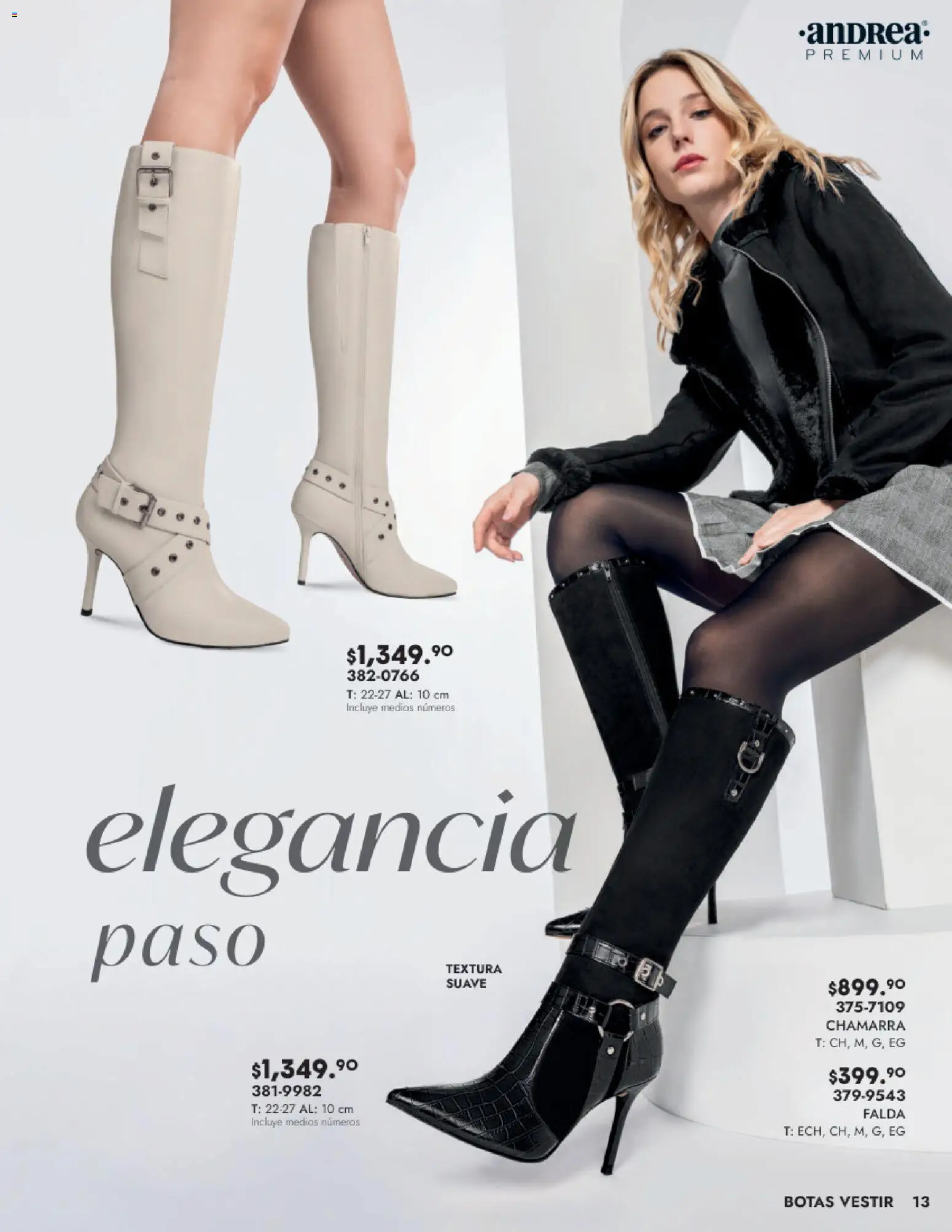 Nuevas ofertas de Andrea válidas en toda la República Mexicana desde el 24.08.2025. ¡Encuentra las mejores ofertas en Andrea - Catálogo Calzado Dama! | Página: 13 | Productos: Botas, Chamarra, Falda