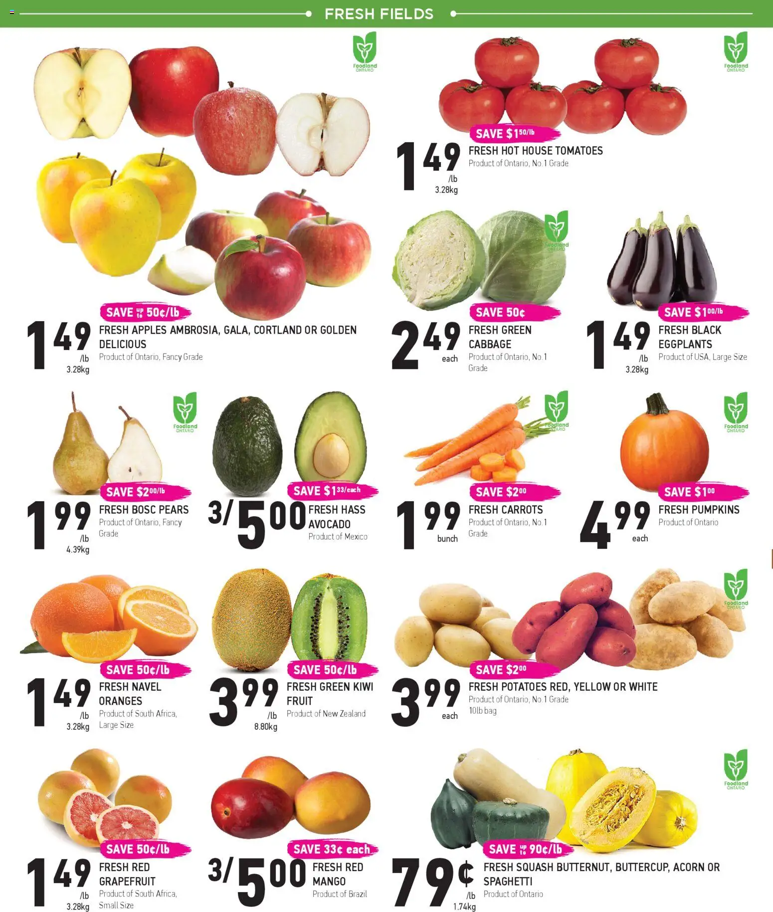 Coppas Fresh Market flyer valid from 23.10.2025 | Page: 2 | Products: Kiwi, Potatoes, Oranges, Tomatoes
