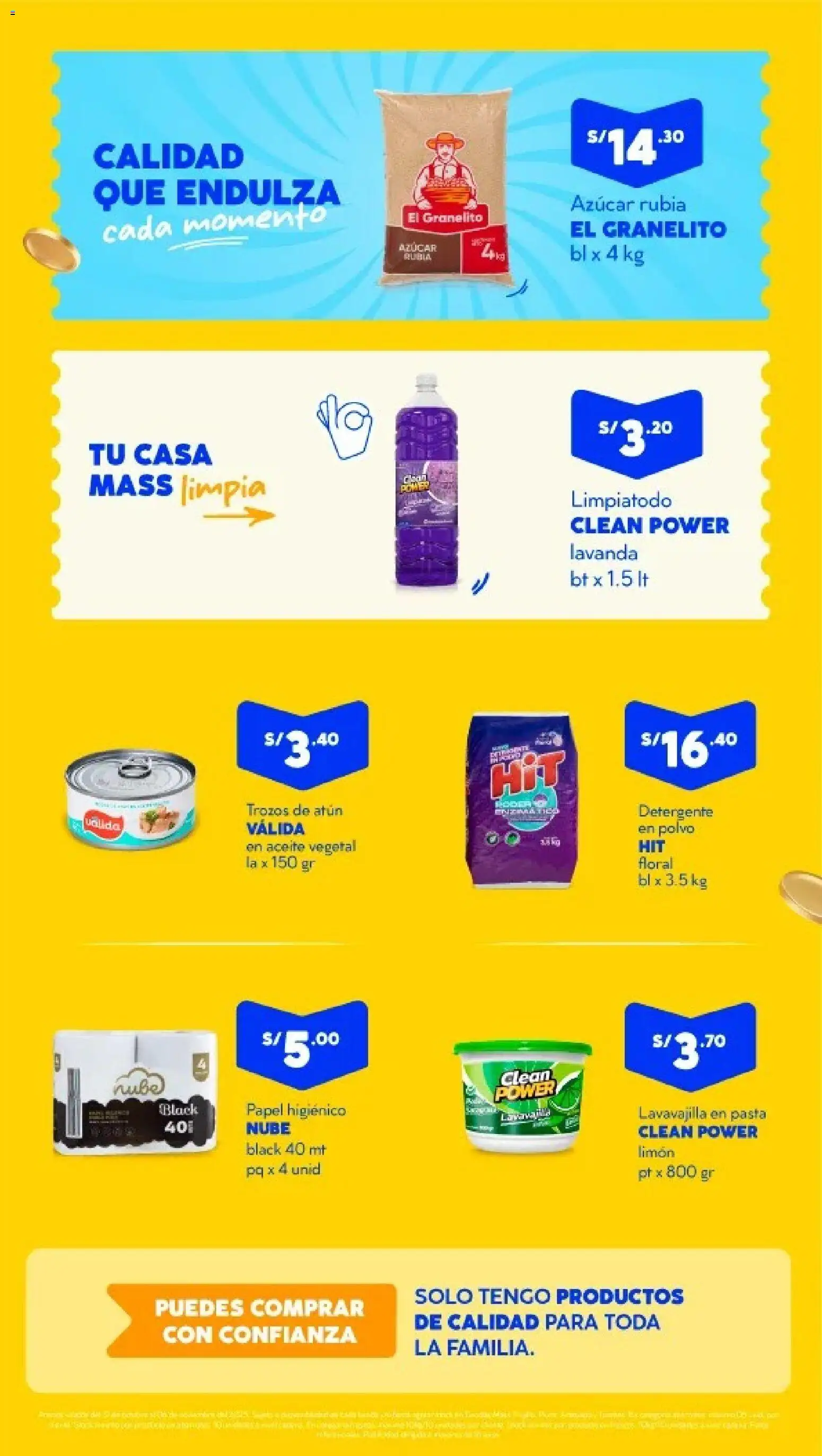 Catálogo Mass válido desde 31.10.2025 | Página: 2 | Productos: Detergente, Aceite, Pasta, Polvo
