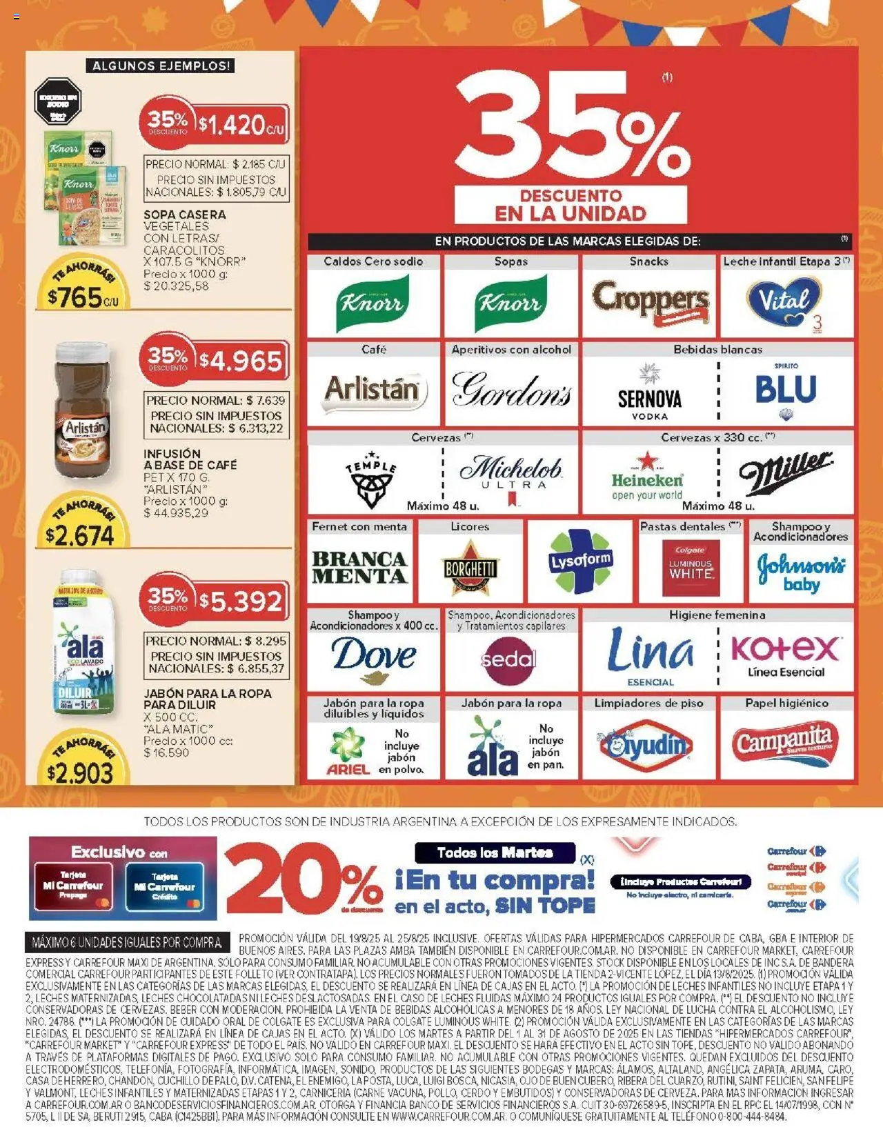 Carrefour ofertas - CABA │ válido desde el 19.08.2025 | Página: 7 | Productos: Vodka, Cuchillo, Café, Té