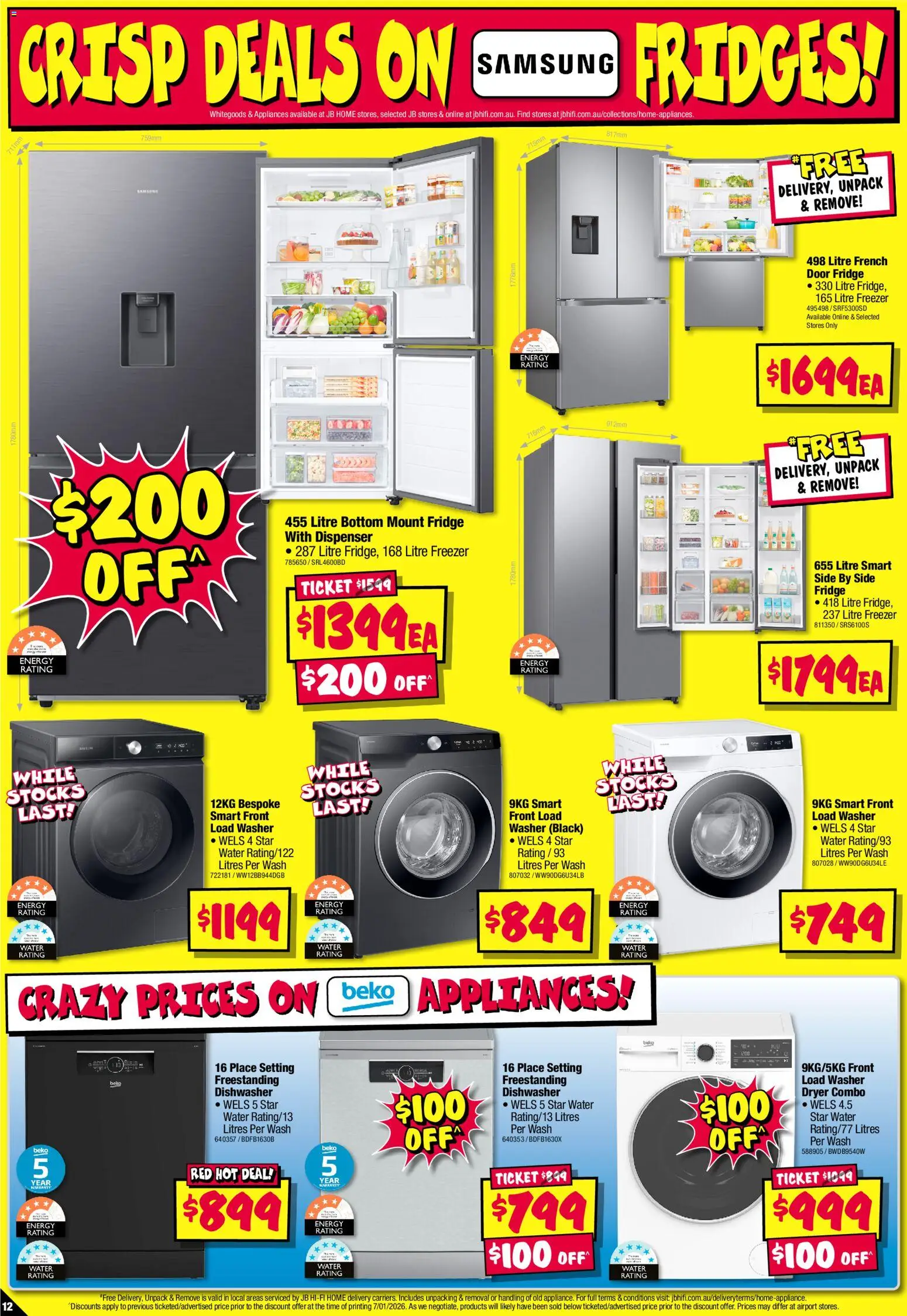 JB Hi-Fi catalogue - valid from 15.01.2026 | Page: 12 | Products: Water, Fridge, Freezer, Dryer