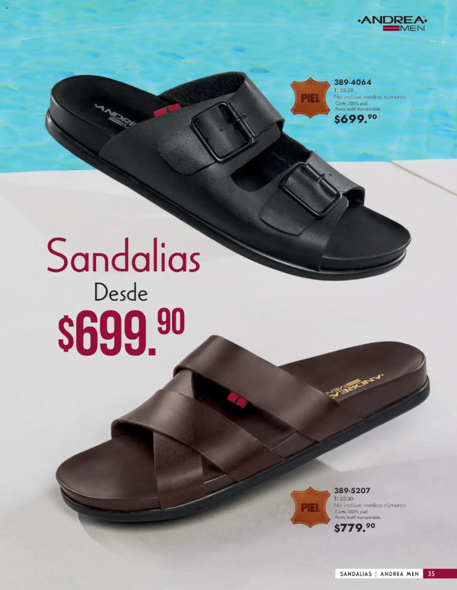 Nuevas ofertas de Andrea válidas en toda la República Mexicana desde el 25.01.2026. ¡Encuentra las mejores ofertas en Andrea catálogo Calzado Caballero! | Página: 35 | Productos: Sandalias