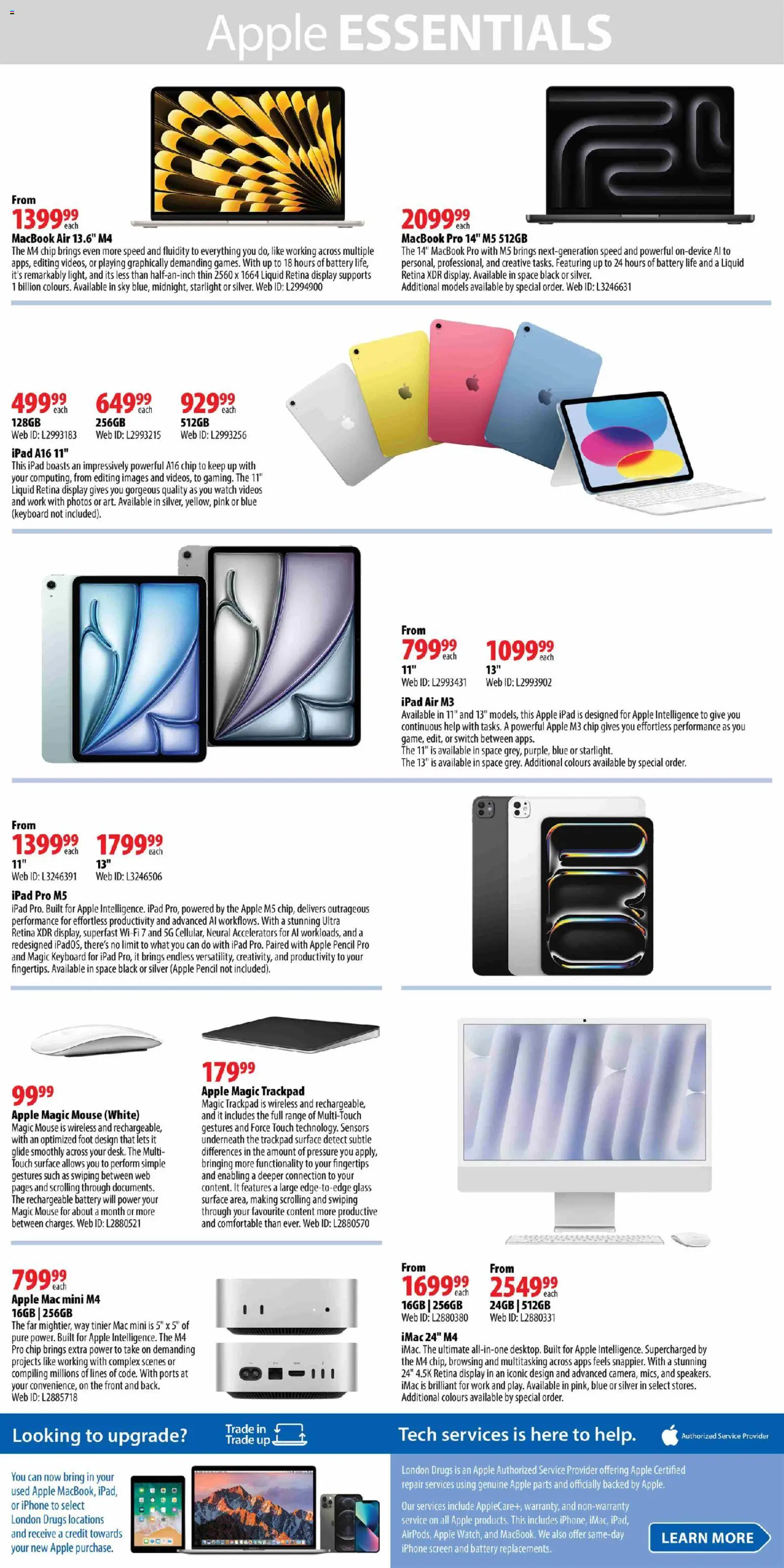 London Drugs flyer valid from 12.12.2025 | Page: 2 | Products: Watch, Mouse, Keyboard, Battery