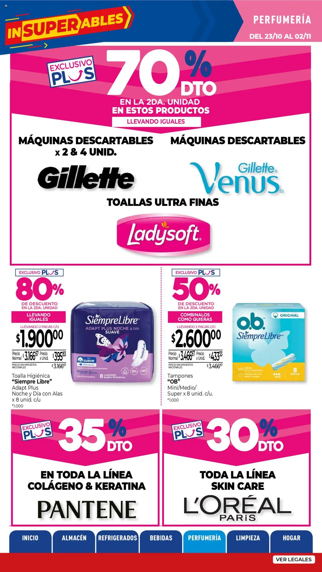 La Anonima catálogo │ válido desde el 23.10.2025 | Página: 30 | Productos: Tampones, Toalla, Toallas