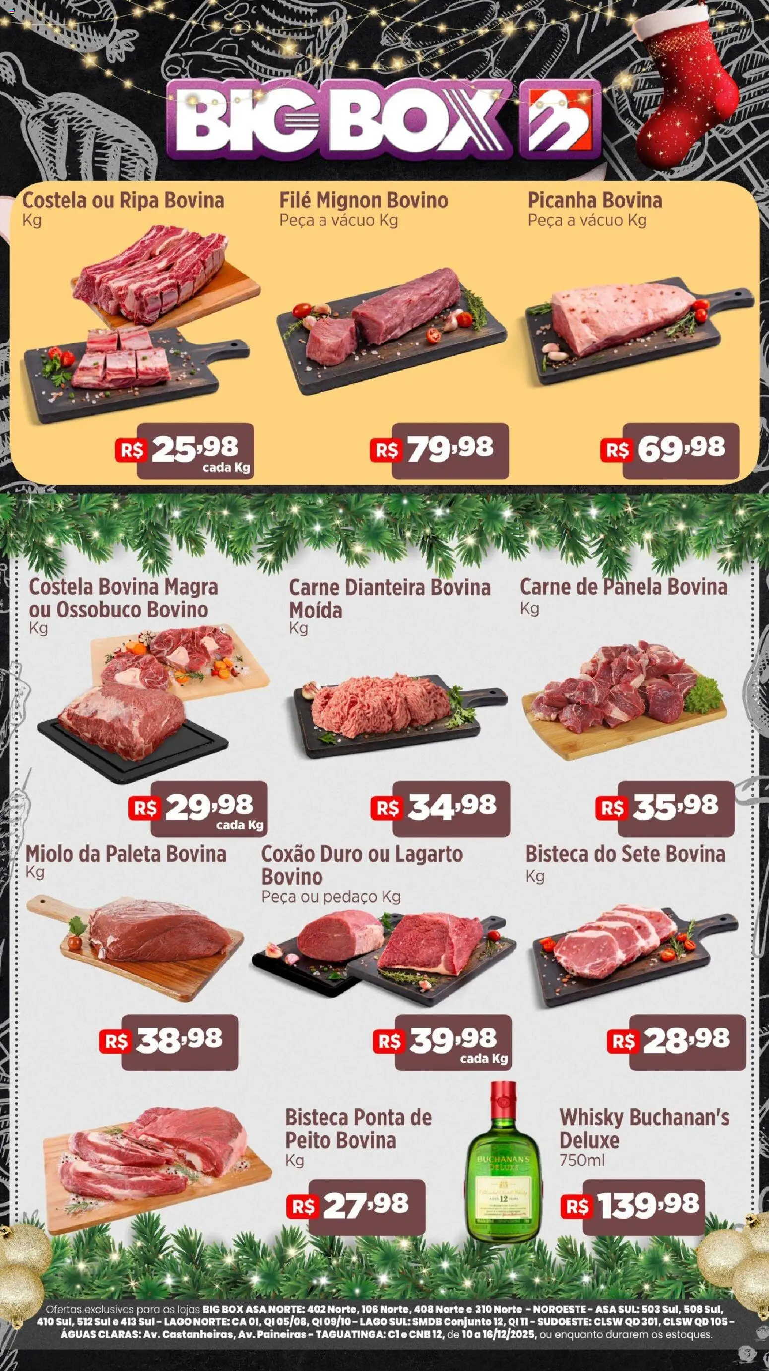 Big Box Folheto - válido de 10.12.2025 | Página: 1 | Produtos: Whisky, Filé mignon, Picanha, Carne
