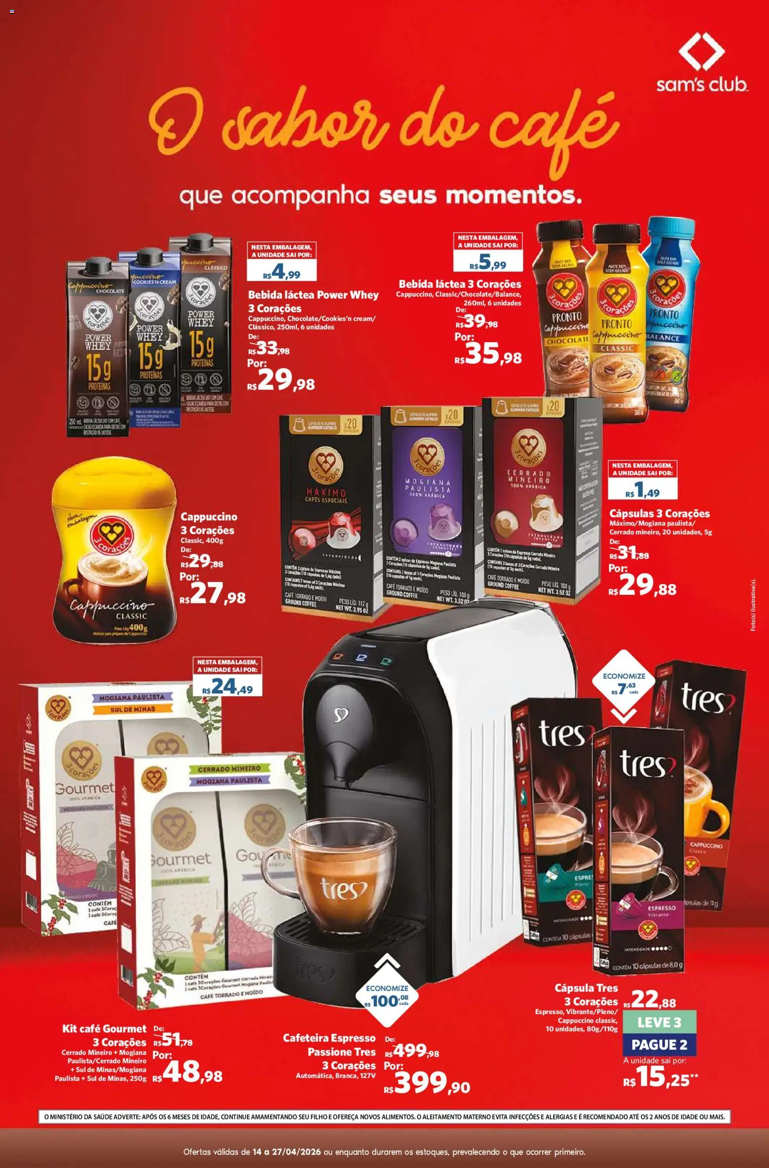 Sam's Club Folheto - válido de 14.04.2026 | Página: 4 | Produtos: Cafeteira, Café, Chocolate, Bebida