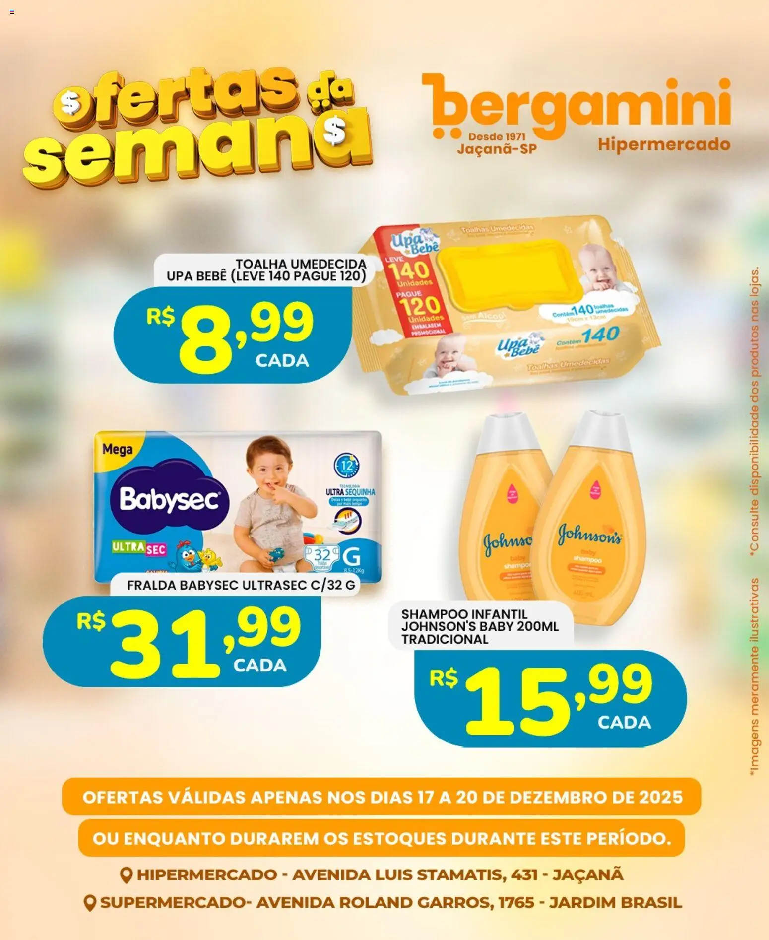 Supermercado Bergamini Folheto - válido de 17.12.2025 | Página: 17 | Produtos: Shampoo, Toalha umedecida