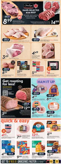 Preview of Safeway weekly flyer / circulaire from shop Safeway valid from 26.03.2026 | Page: 8 | Products: Beef, Calculator, Cheese, Pork