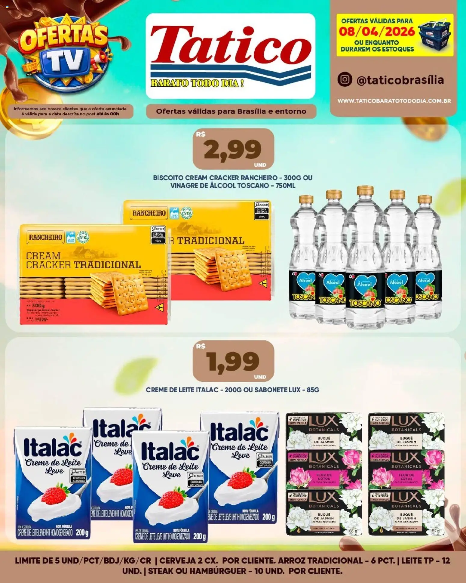 Tatico Folheto - válido de 09.04.2026 | Página: 36 | Produtos: Biscoito, Vinagre, Hambúrguer, Sabonete