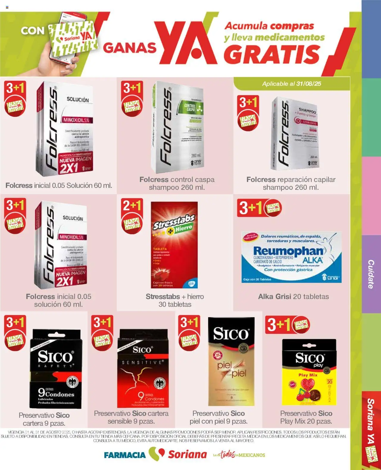 Nuevas ofertas de Soriana válidas en toda la República Mexicana desde el 01.08.2025. ¡Encuentra las mejores ofertas en Soriana - Folleto Farmacia Súper Nacional! | Página: 28 | Productos: Frasco, Caja, Tableta